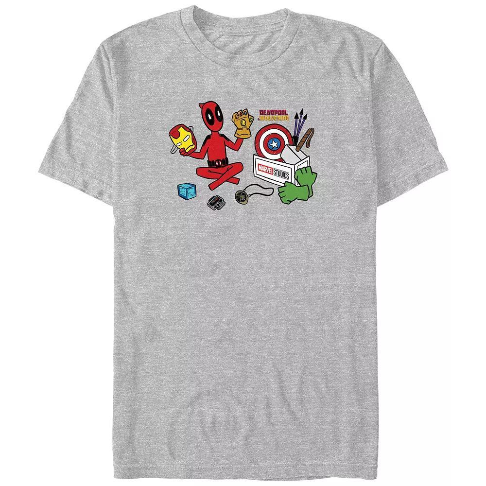 Big & Tall Marvel Deadpool & Wolverine Avengers Things Graphic Tee, Men's, Size: 4XB, Athletic Grey Product Image