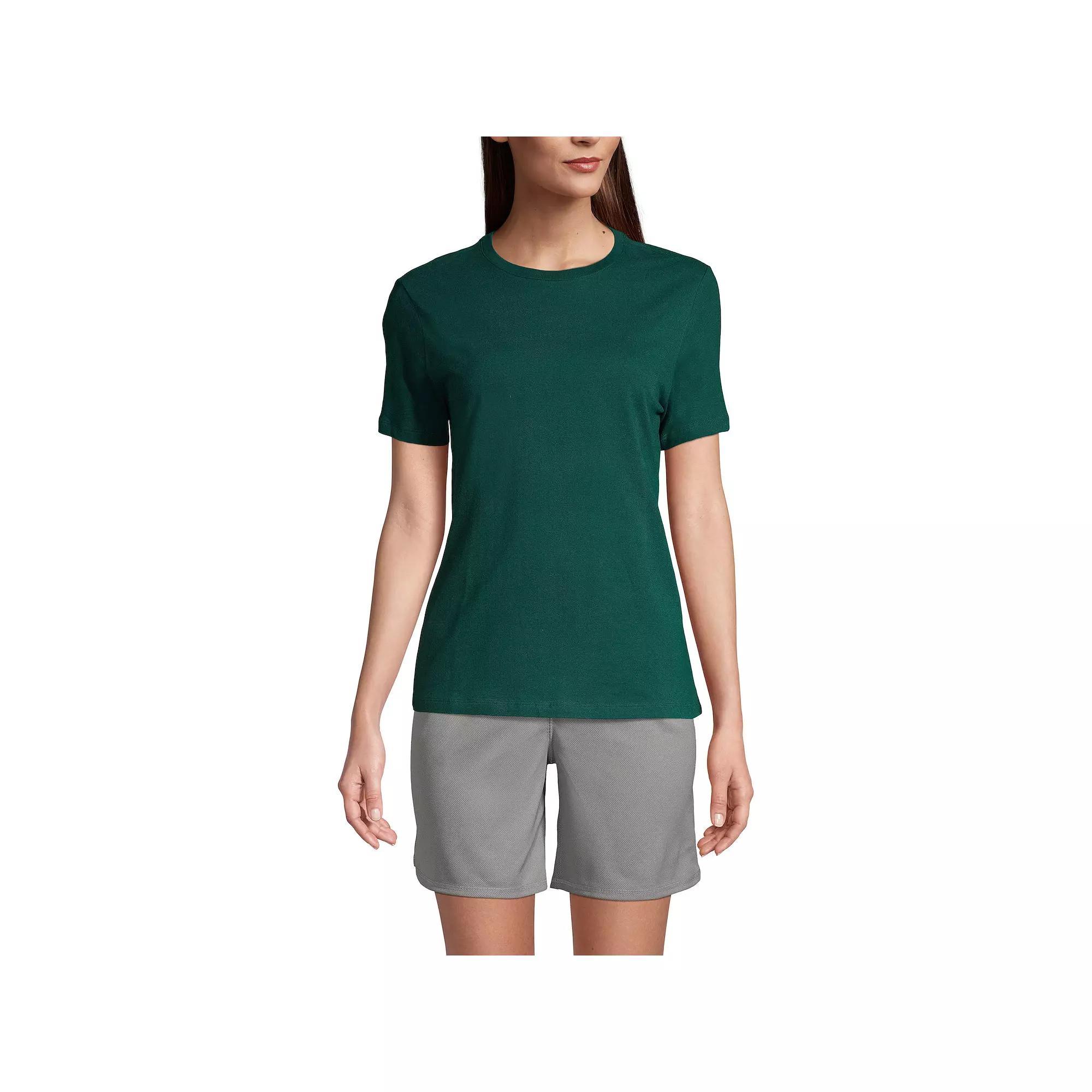 Women's Lands' End Short Sleeve Essential Tee, Size: Medium, White Product Image
