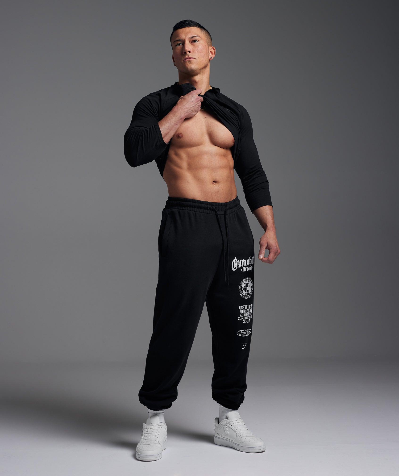 Gymshark Global Lifting Oversized Essential Joggers - Black Male Product Image