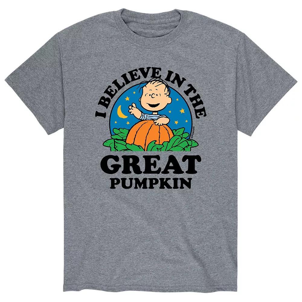 Men's Peanuts Believe In Great Tee, Size: XXL, Gray Product Image