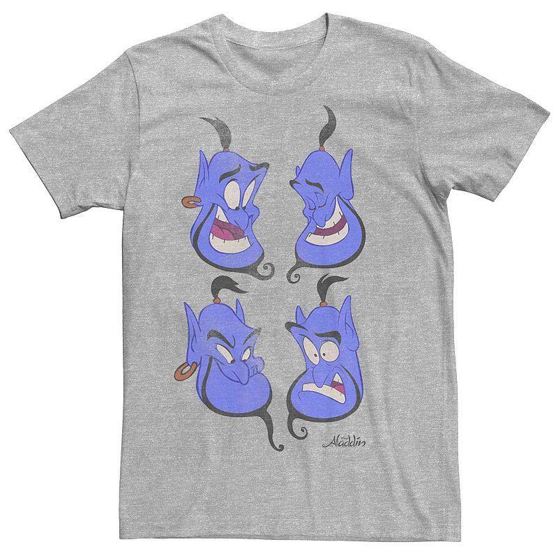 Disney's Aladdin Genie Faces Poster Men's Graphic Tee, Size: 3XL, Athletic Grey Product Image