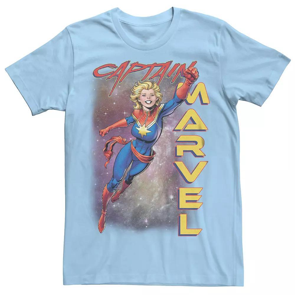 Men's Captain Marvel Space Flight Graphic Tee, Size: XXL, Light Blue Product Image
