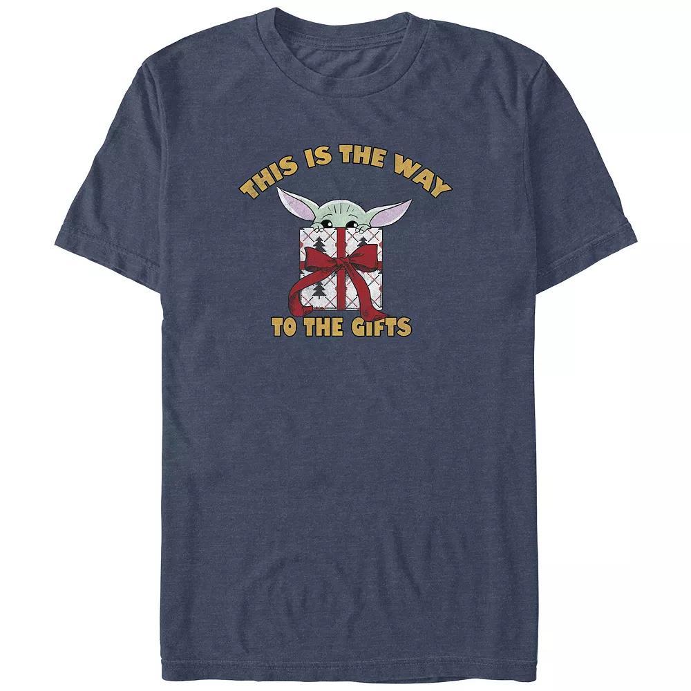 Big & Tall Star Wars The Mandalorian Grogu The Way To The Gifts Graphic Tee, Men's, Size: 3XL, Navy Grey Product Image