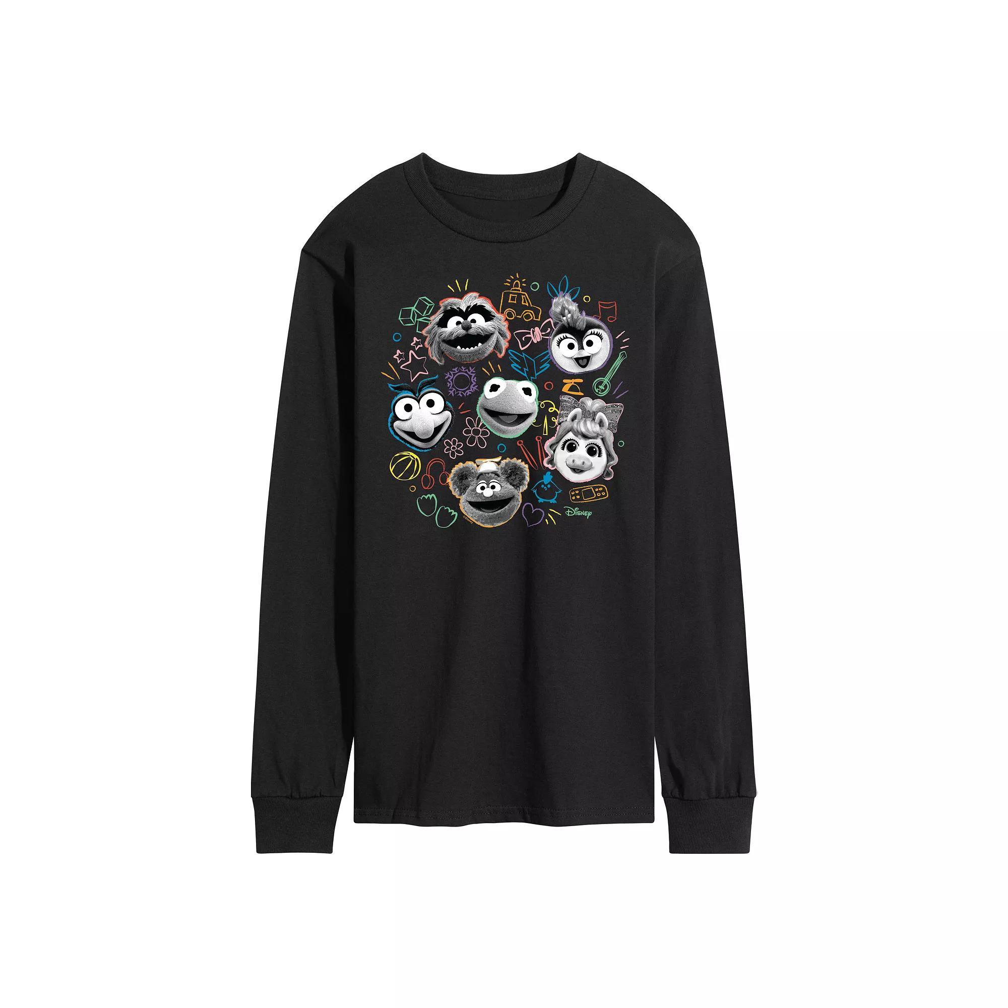 Disneys Muppets Babies Mens Faces Long Sleeve Graphic Tee Product Image