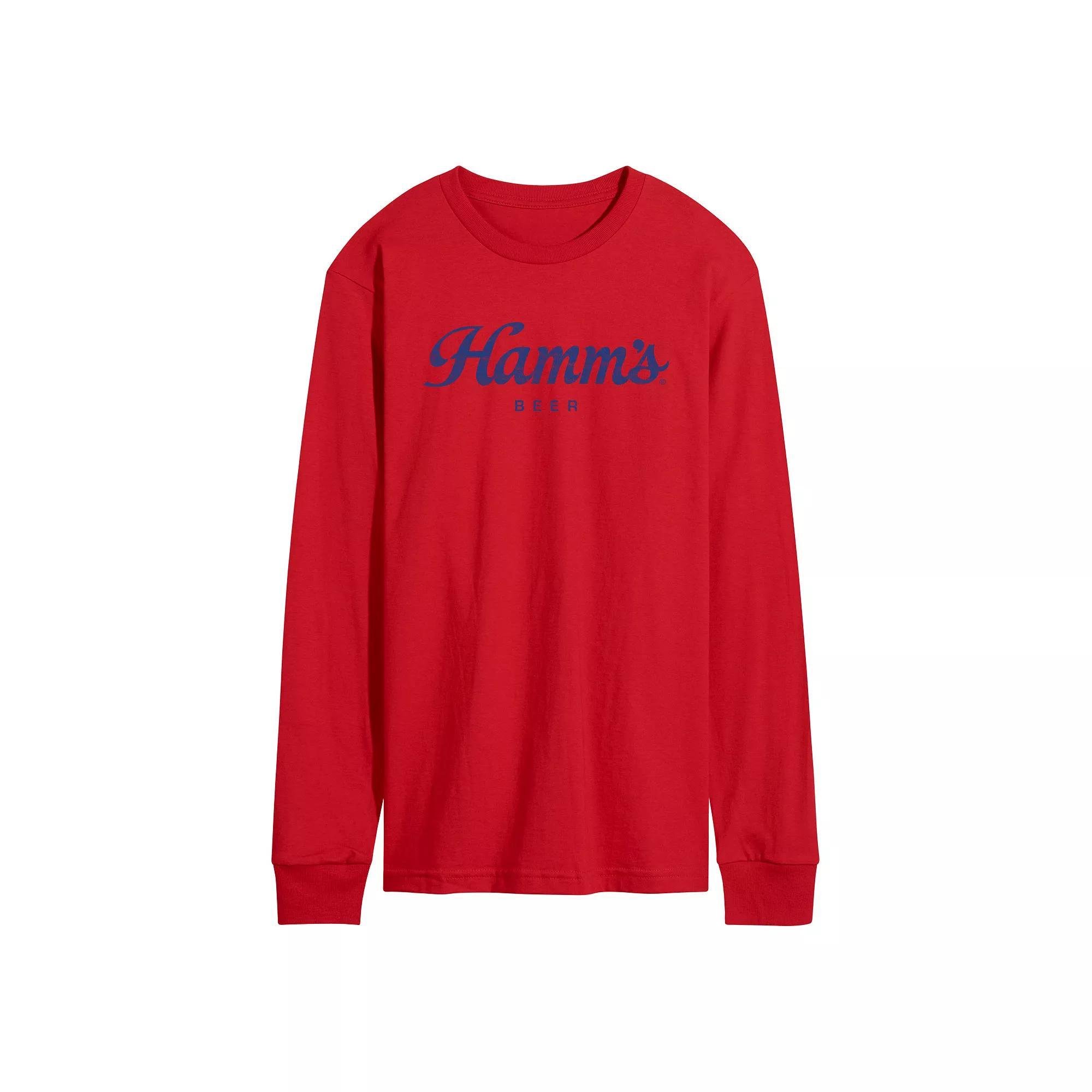 Mens Hamms Can Grid Long Sleeve Graphic Tee Product Image