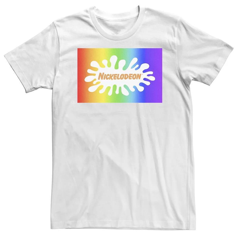 Big & Tall Nickelodeon Pride Rainbow Gradient Logo Tee, Men's, Size: XL Tall, White Product Image