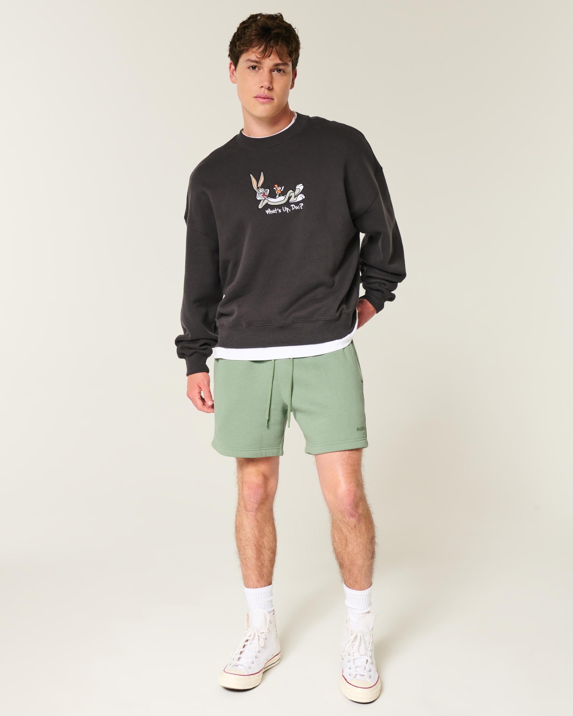 Mid-Thigh Loose Fleece Shorts Product Image