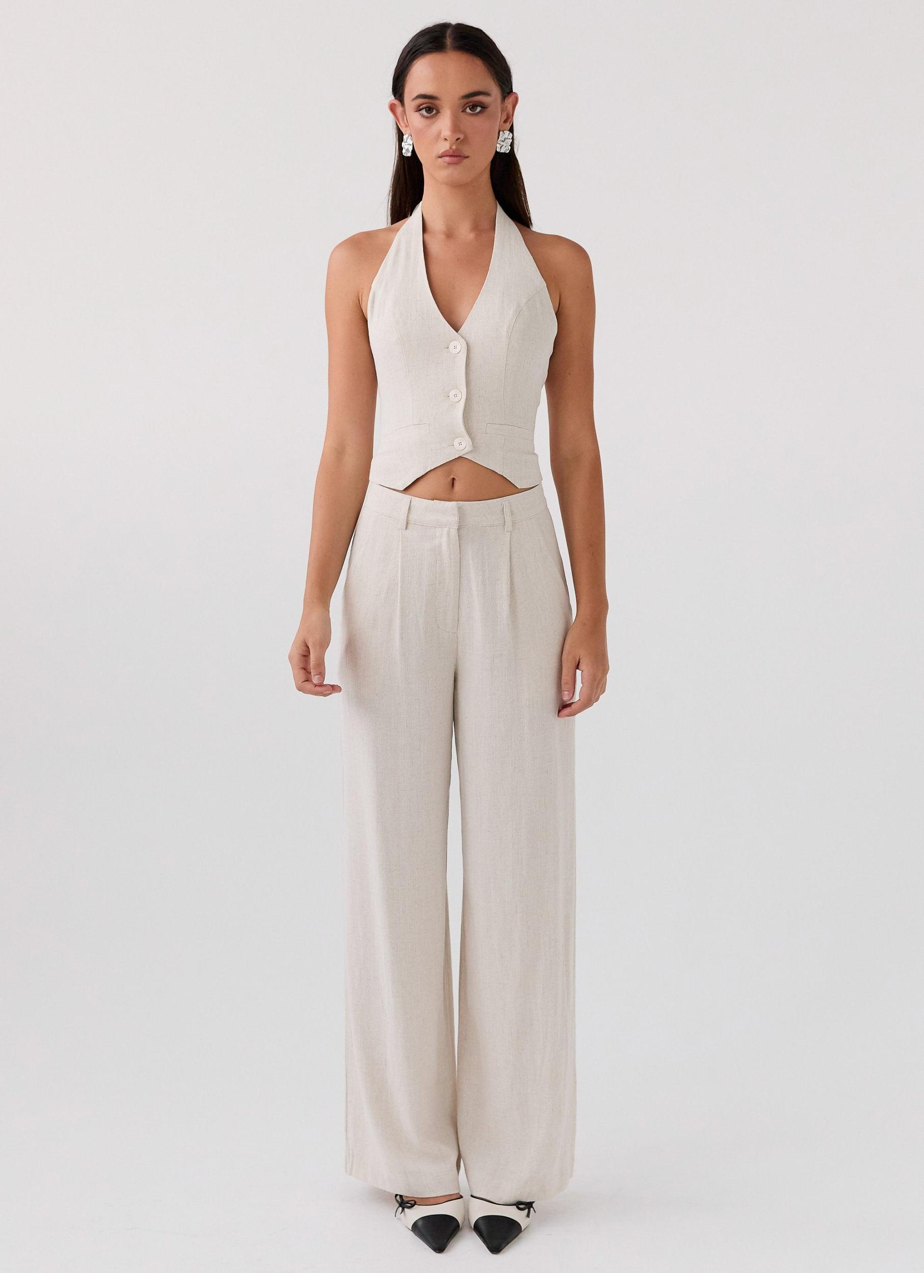 Heatwave Linen Pants - Oatmeal Product Image