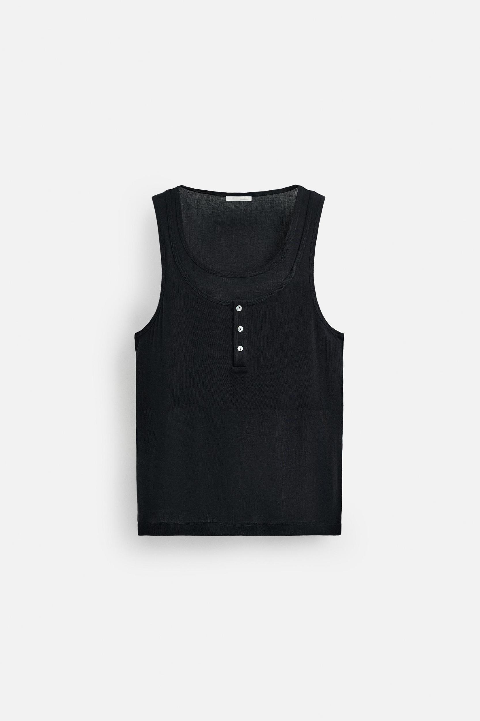 DOUBLE NECK BUTTON TANK TOP Product Image