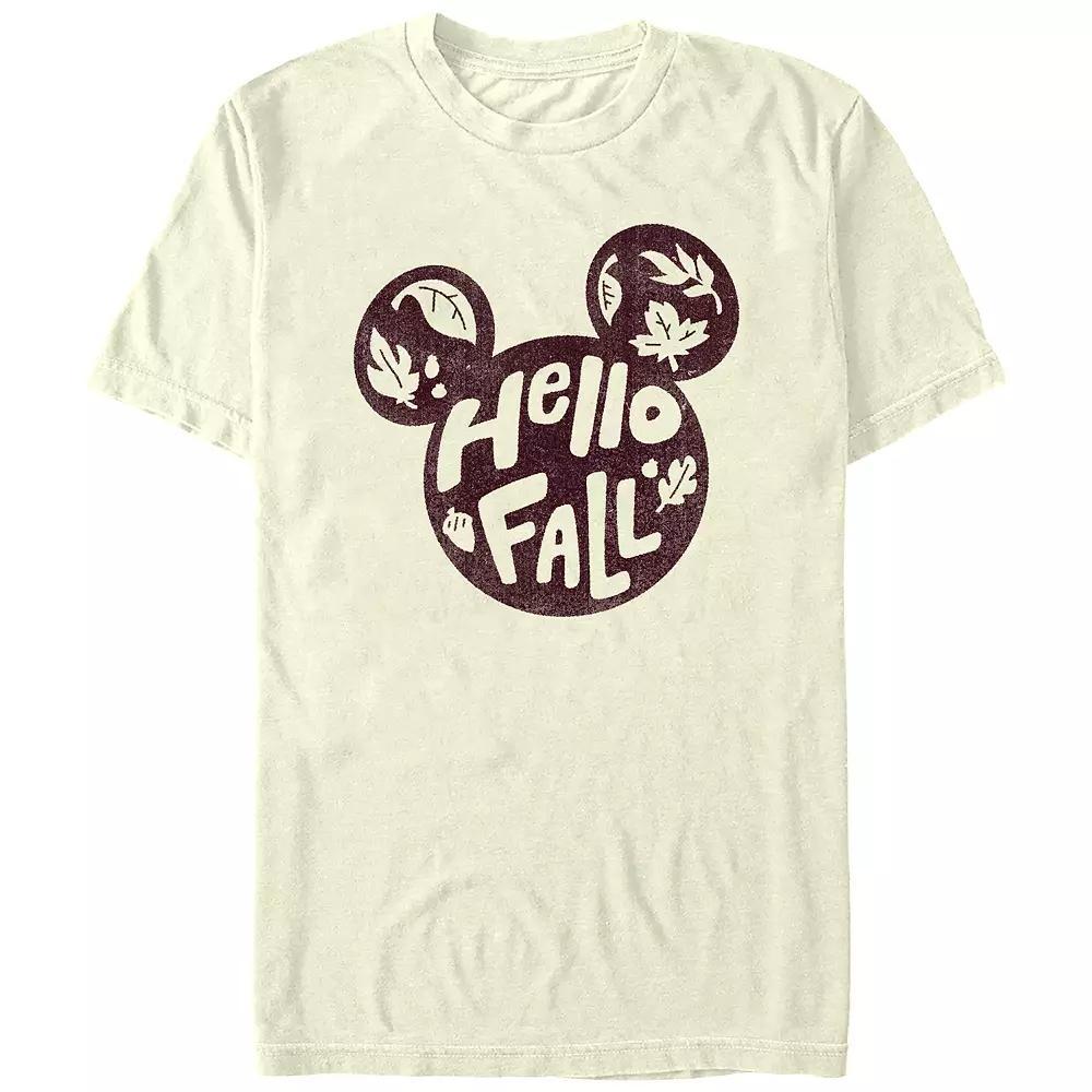 Disney's Mickey Mouse Hello Fall Men's Graphic Tee, Size: Medium, Natural Product Image