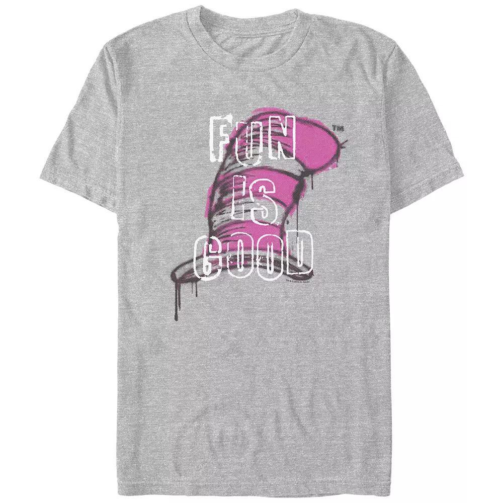 Men's Dr. Seuss Fun Is Good Graphic Tee, Size: Large, Athletic Grey Product Image