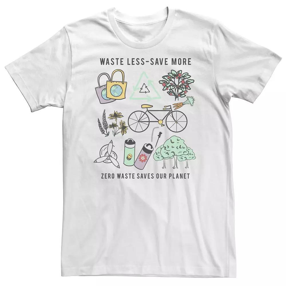 Big & Tall Earth Day "Waste Less Save More" Tee, Men's, Size: 4XLT, White Product Image