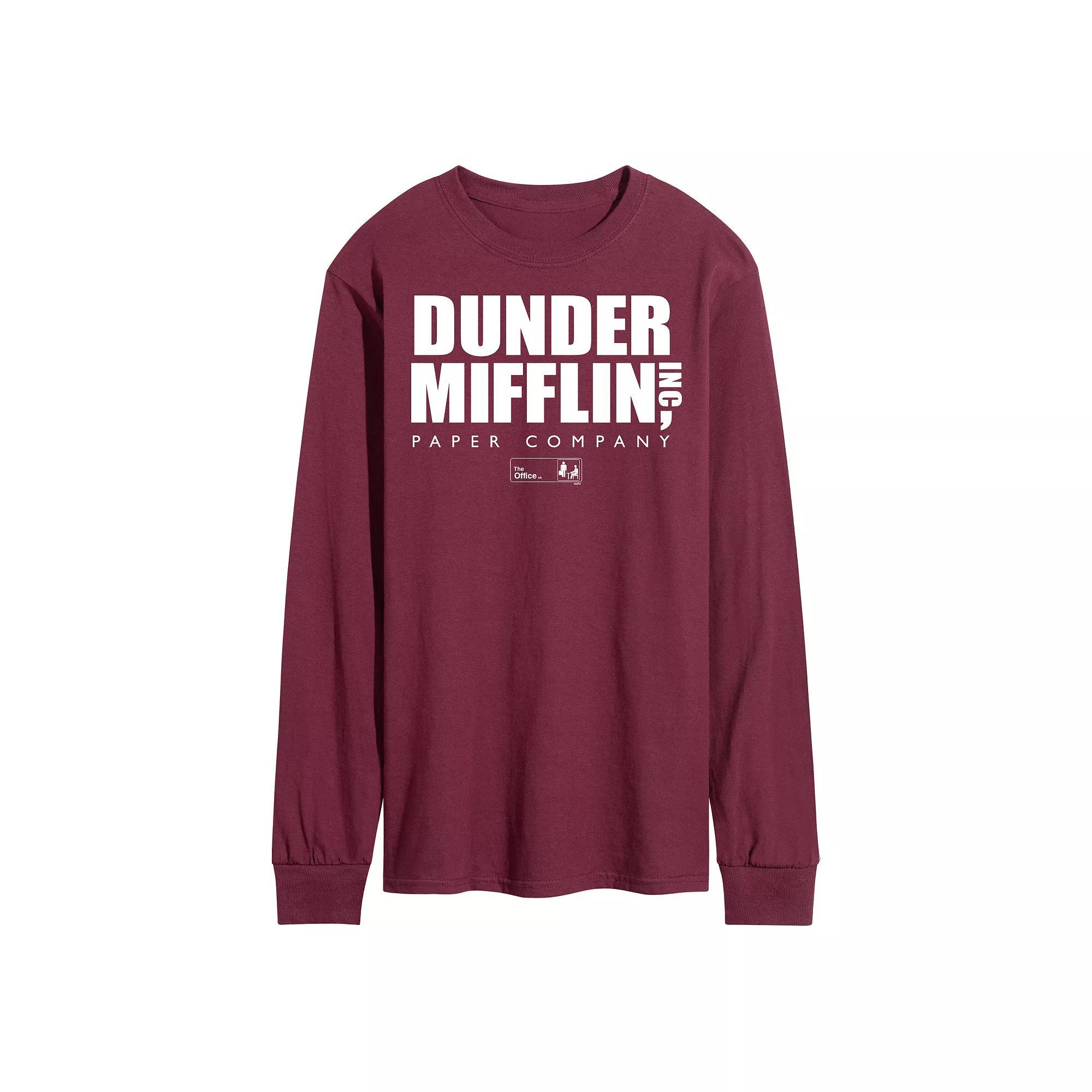Mens The Office Dunder Mifflin Logo Long Sleeve Tee Product Image