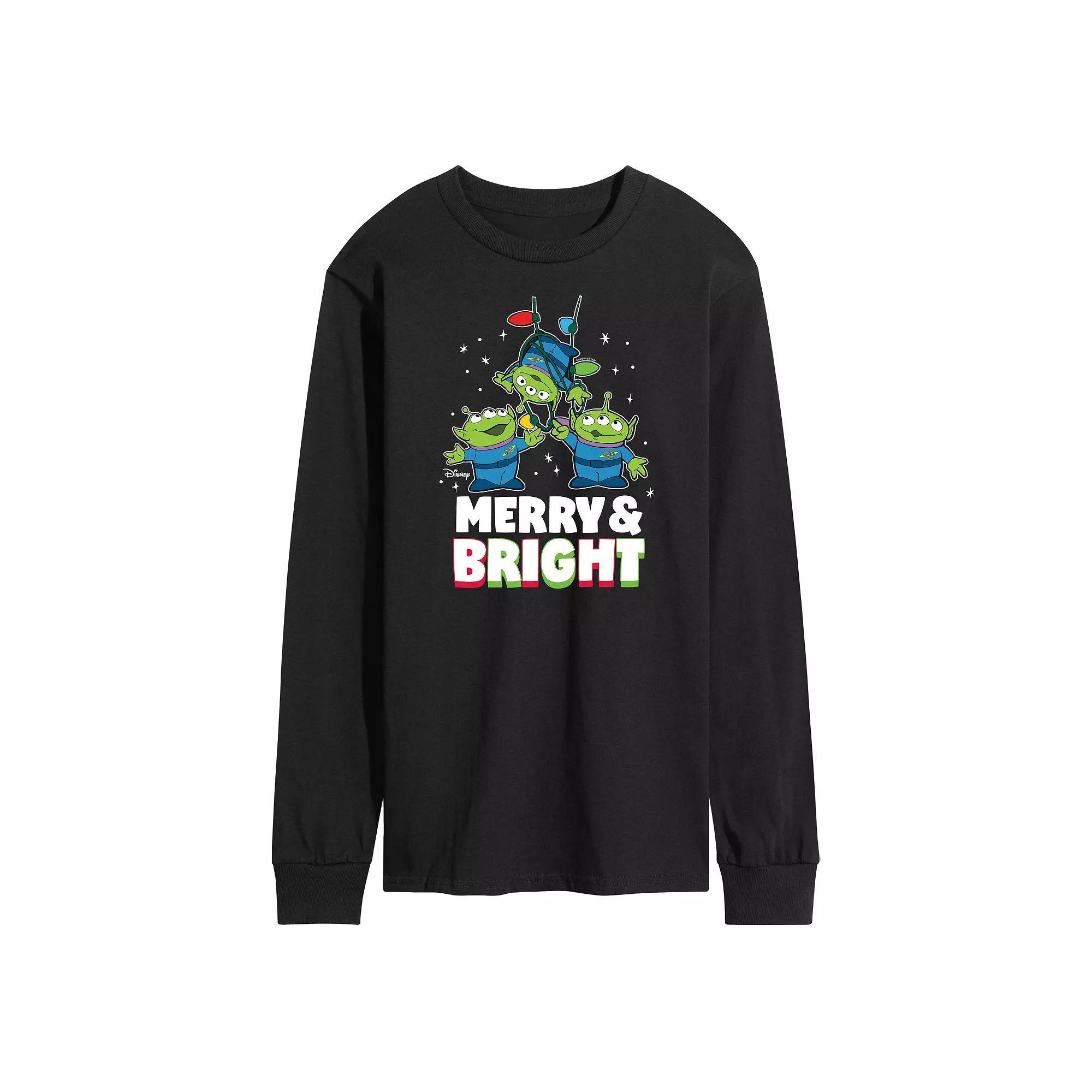 Disney / Pixars Toy Story 4 Aliens Mens Merry And Bright Long Sleeve Graphic Tee Product Image