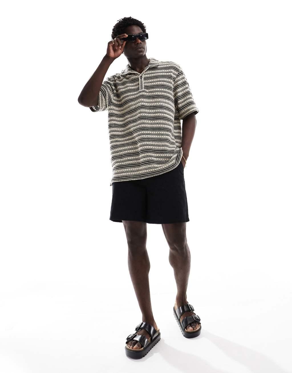 Goldsboro knit beach polo in multi Product Image