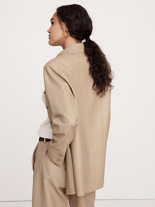 Relaxed Leather Overshirt Product Image