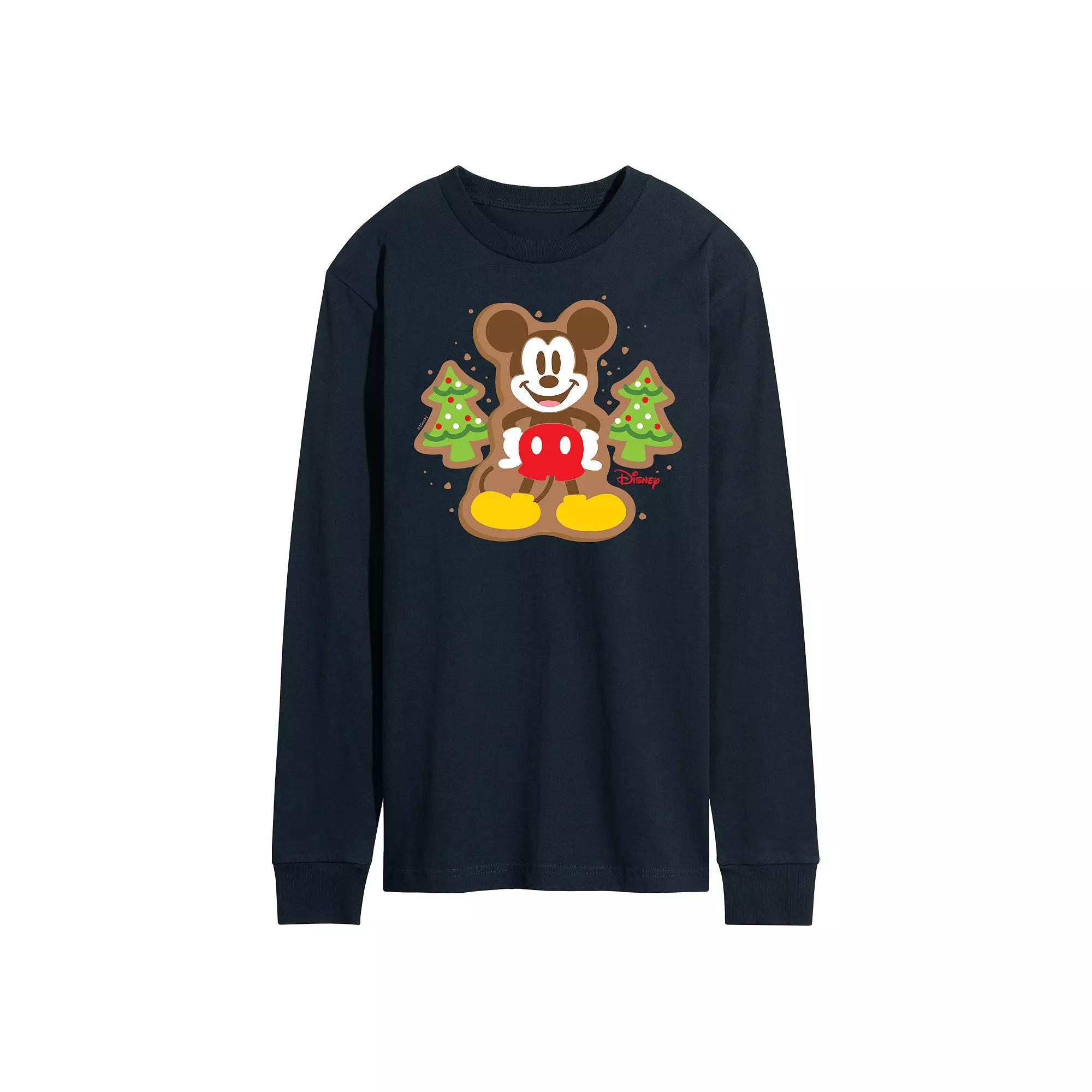 Disneys Mickey Mouse Mens Cookie Long Sleeve Graphic Tee Product Image