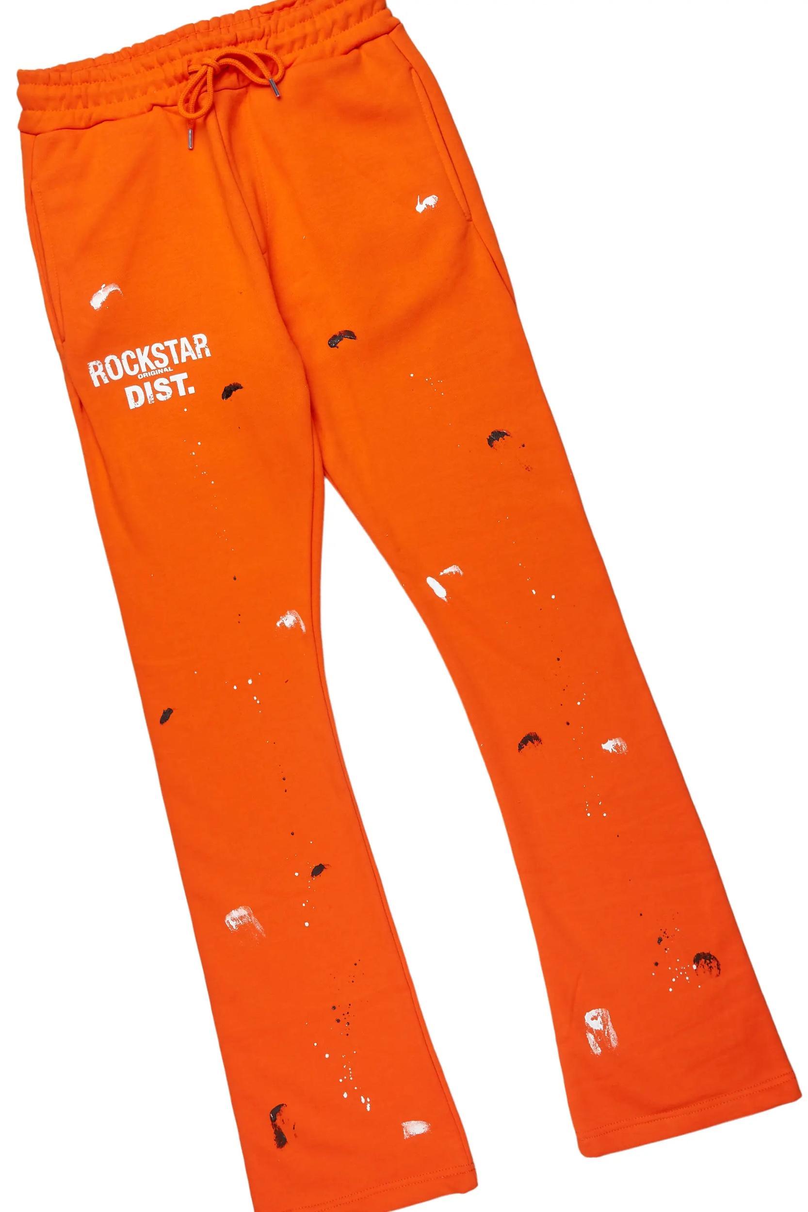 Scottie Black/Orange T-Shirt/Stacked Flare Track Pant Set Male Product Image