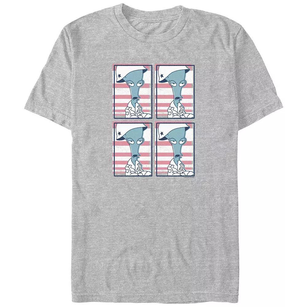 Men's American Dad Roger Portraits Graphic Tee, Size: XS, Athletic Grey Product Image
