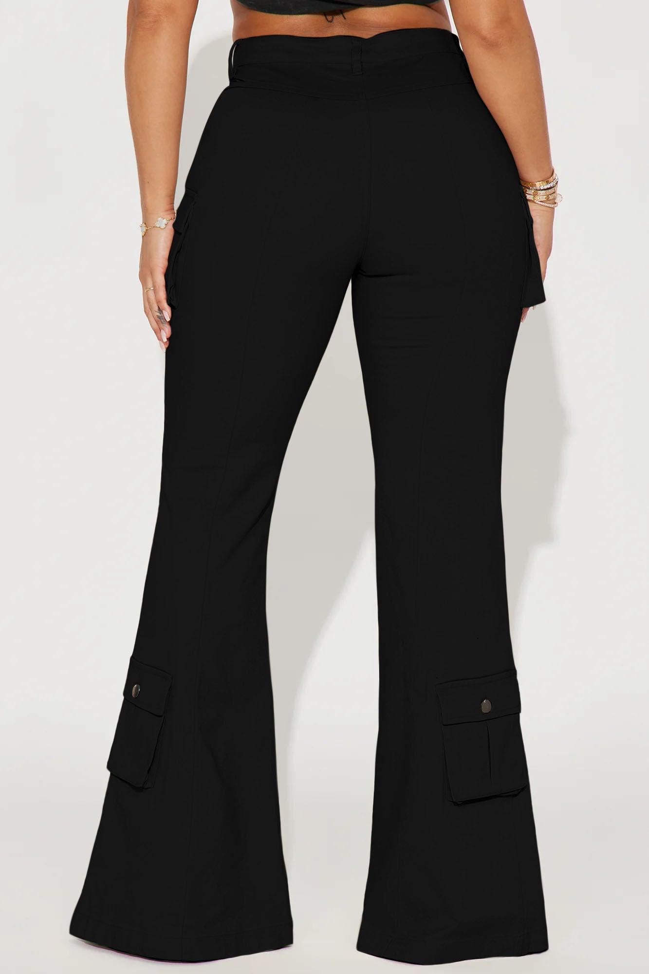 Let Them Know Cargo Flare Pant - Black Product Image