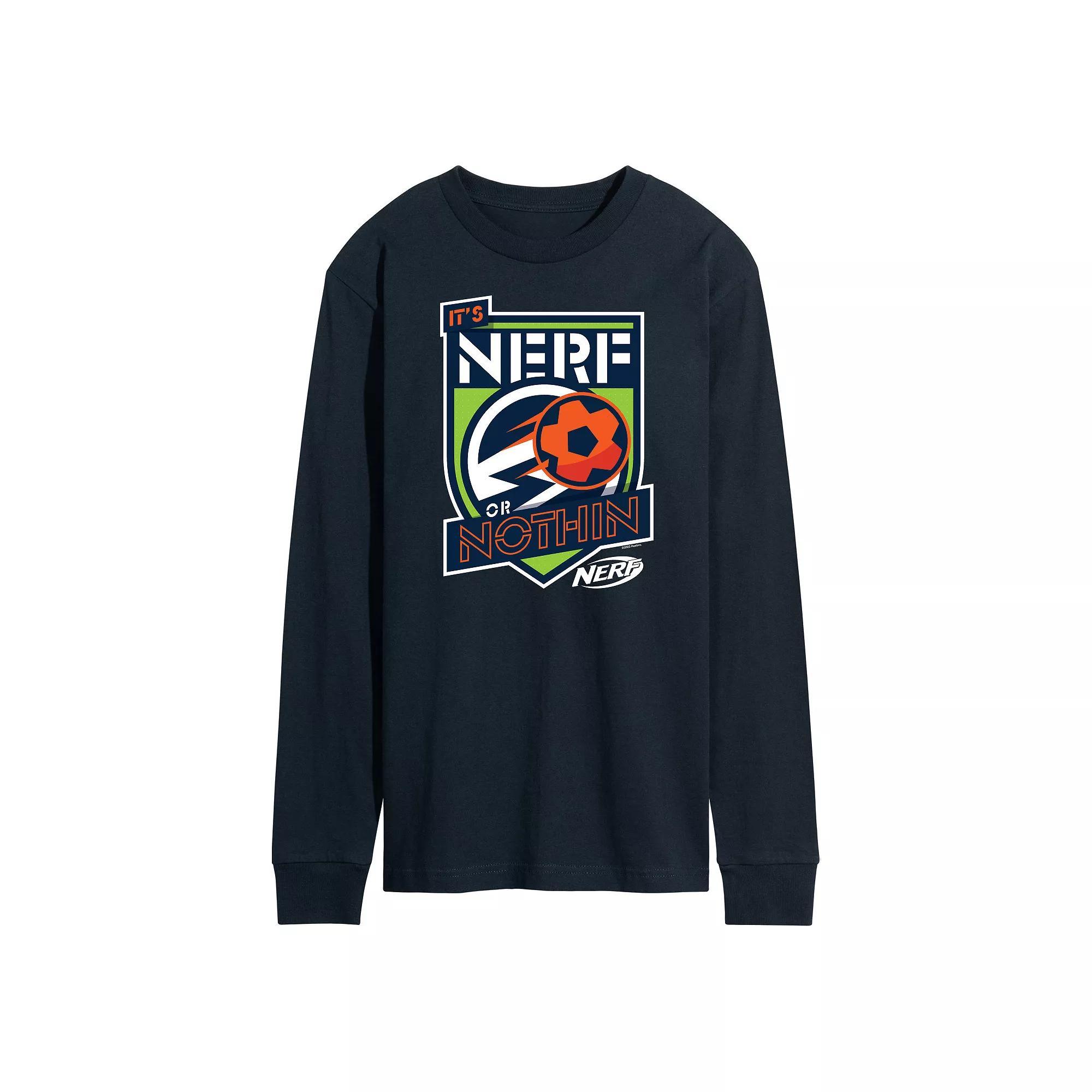 Mens Nerf Or Nothing Soccer Long Sleeve Graphic Tee Blue Product Image