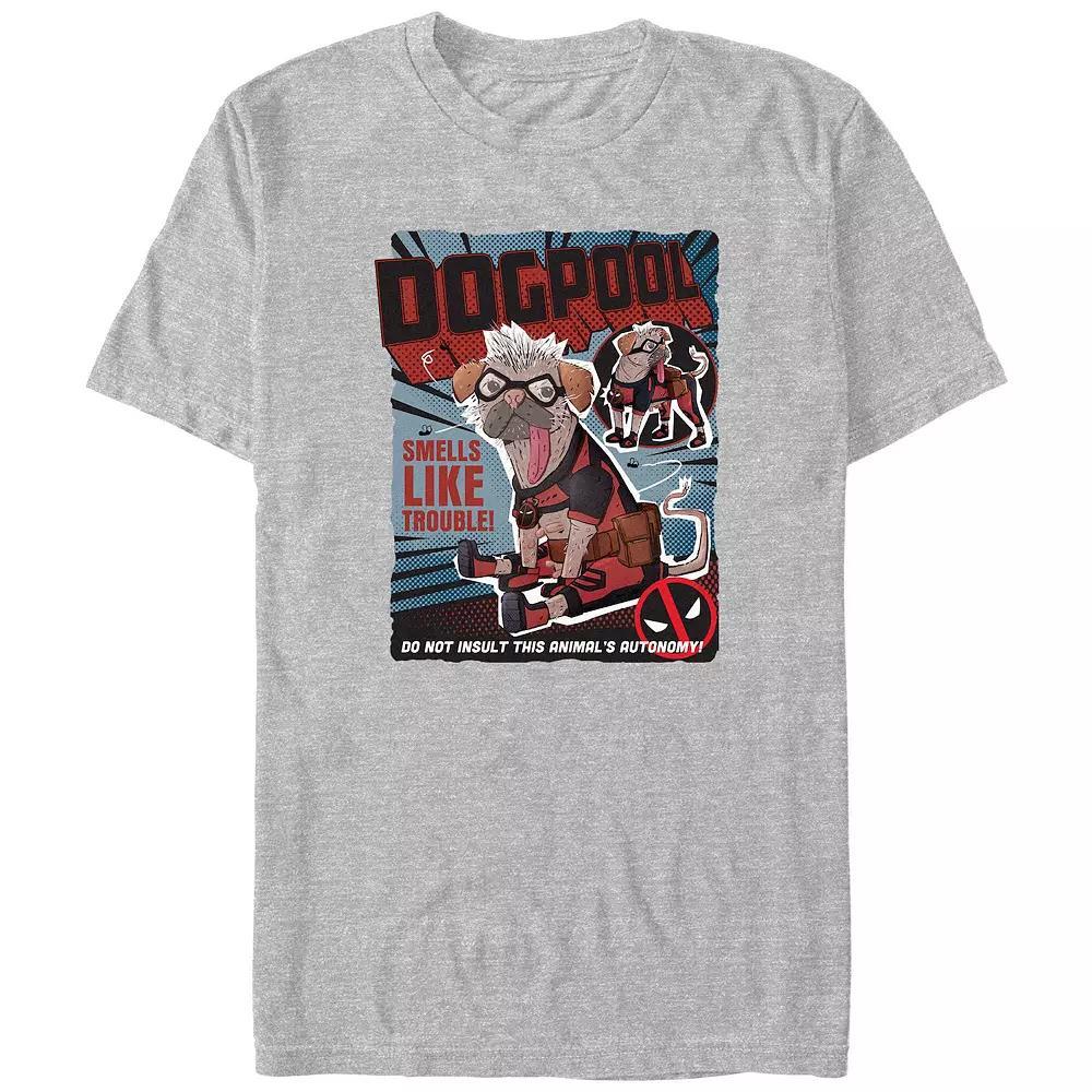 Big & Tall Marvel Deadpool & Wolverine Dogpool Cute Poster Graphic Tee, Men's, Size: 4XB, Athletic Grey Product Image