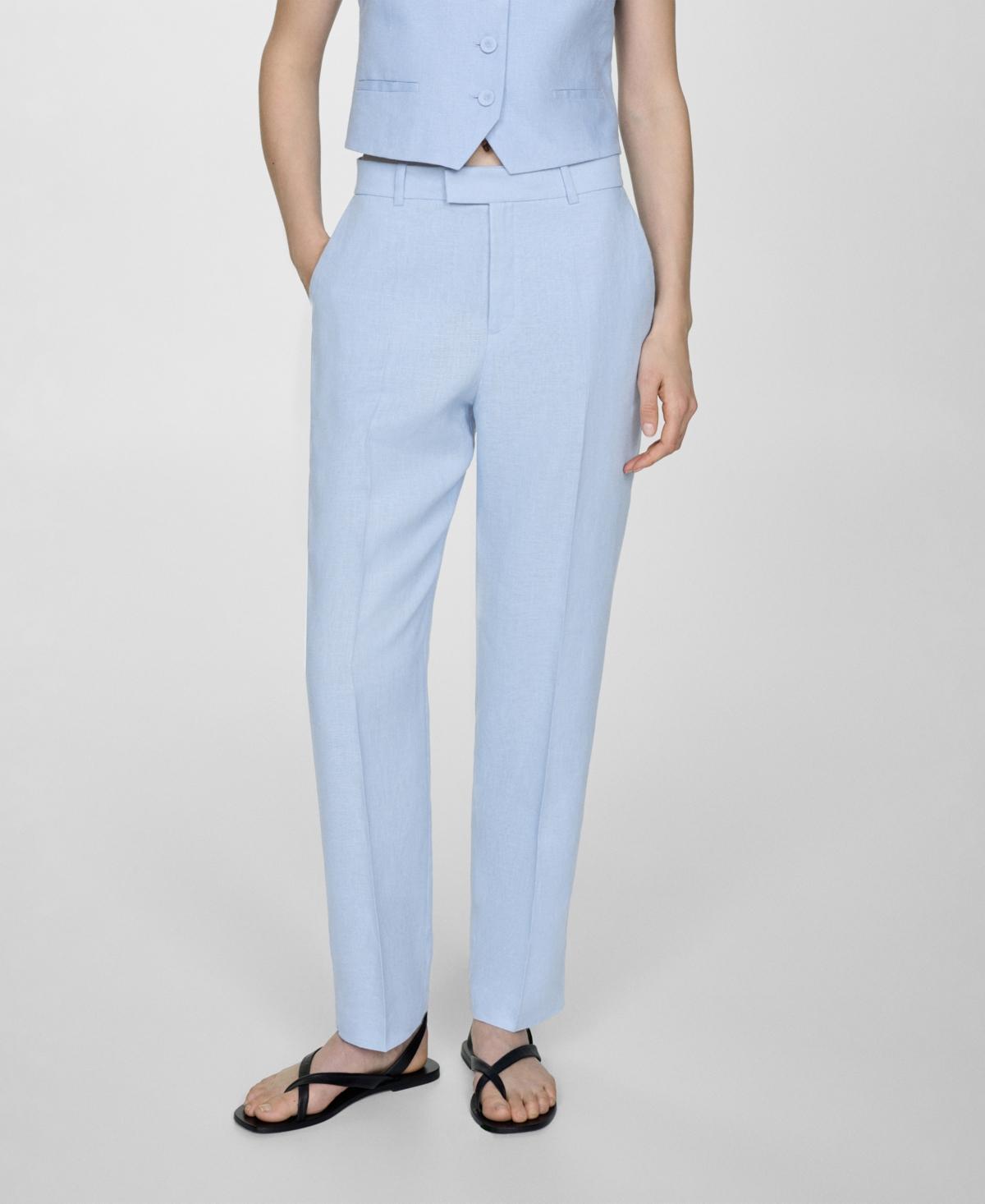 Mango Womens 100% Linen Suit Trousers Product Image