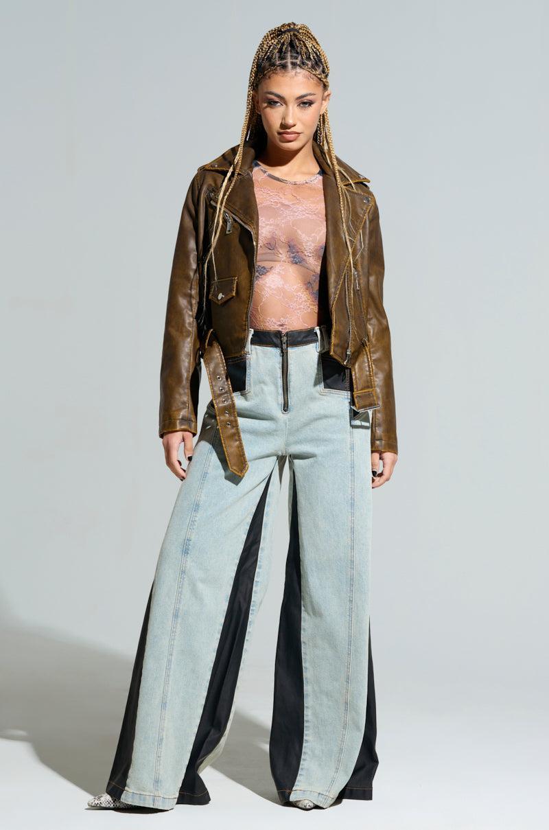 WILL COLORBLOCK WIDE LEG JEAN Product Image