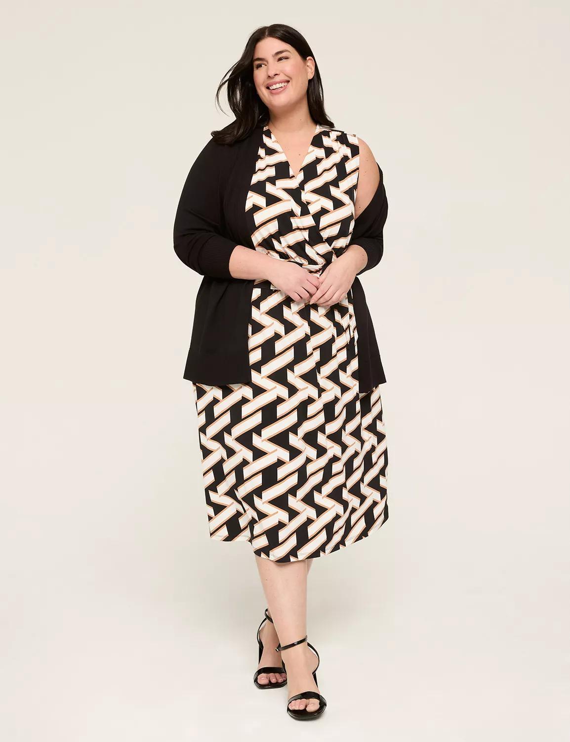 Sleeveless Faux-Wrap Jersey Midi Dress Product Image
