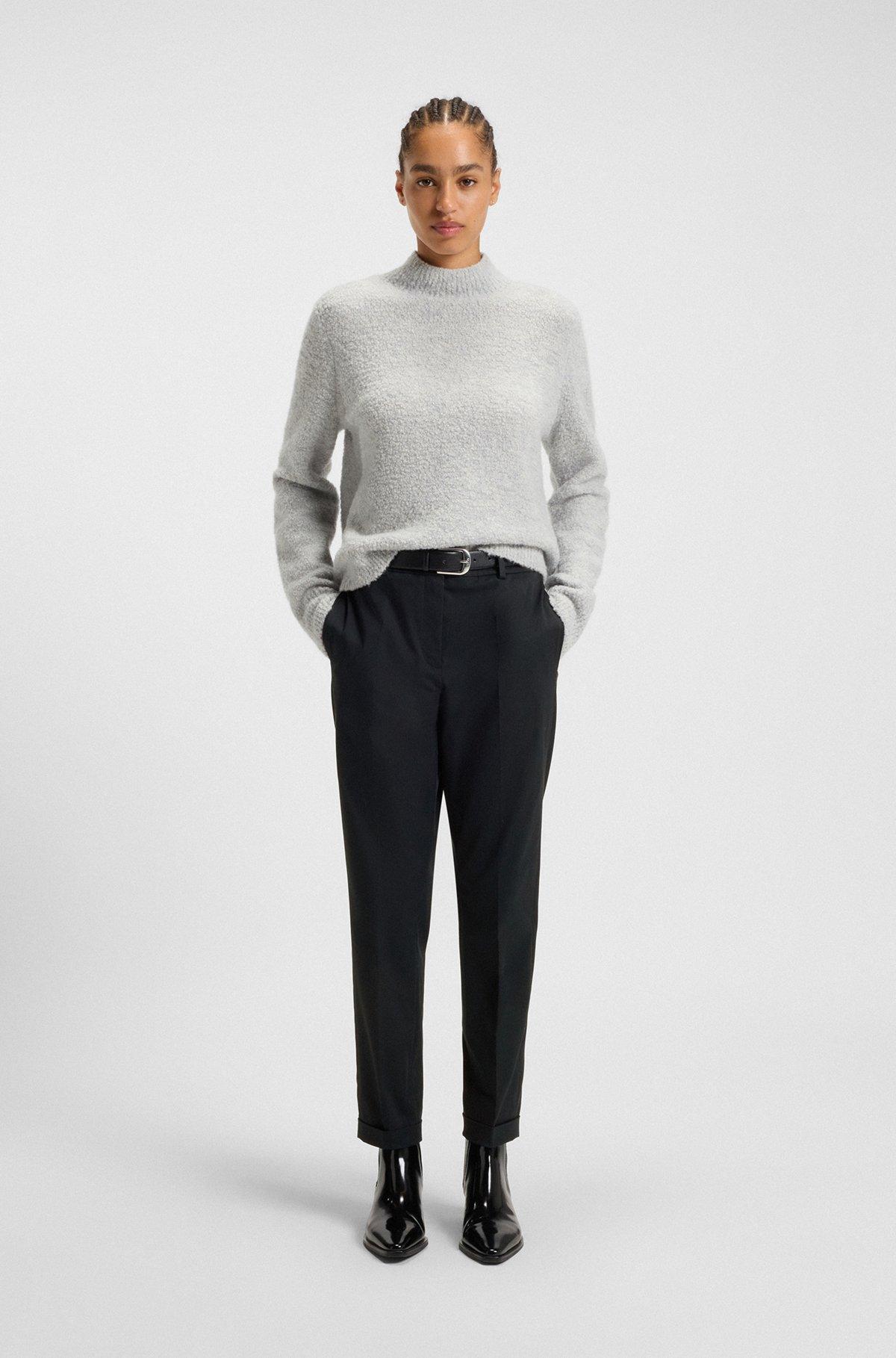Regular-fit pants in stretch-cotton satin Product Image