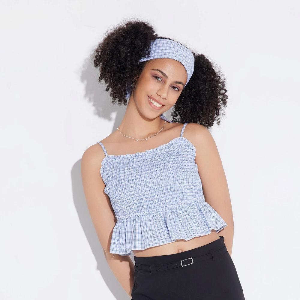 Women's Game Day Smocked Peplum Tank Top - Wild Fable™ Product Image