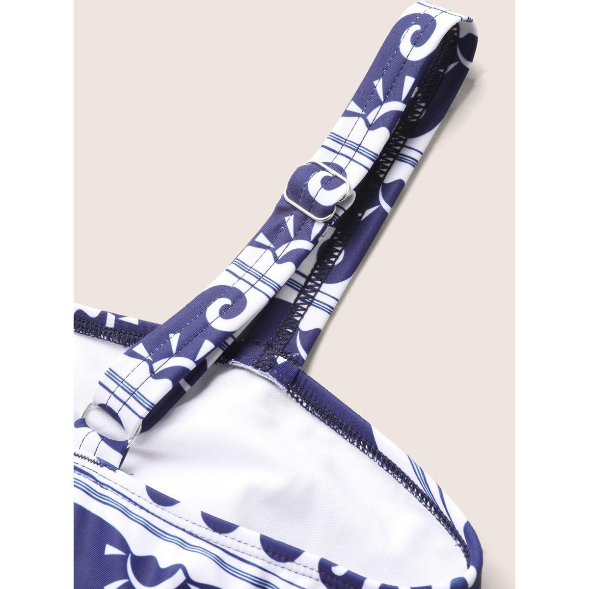 Plus Size Marine Elements U Neck Gathered One Piece Swimsuit Women's Swimwear Indigo Beach Gathered Curve Bathing Suits High stretch One Pieces BloomChic 30/6X Product Image