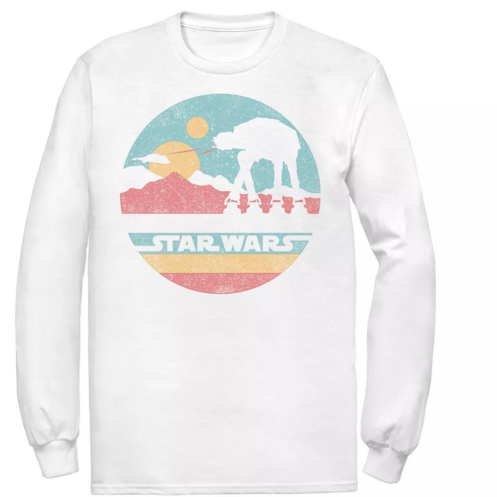 Men's Star Wars AT-AT Silhouette Title Logo Circle Tee, Size: Large, White Product Image