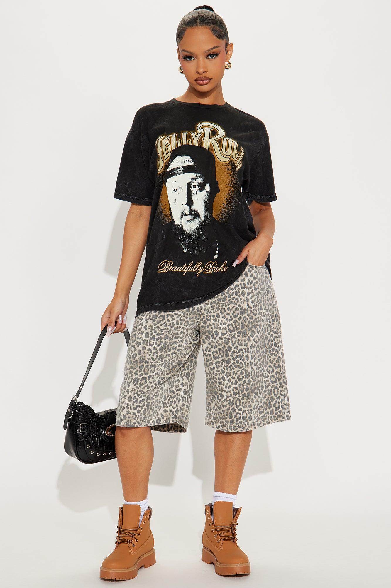 Jelly Roll Washed Oversized Tee - Black Female Product Image
