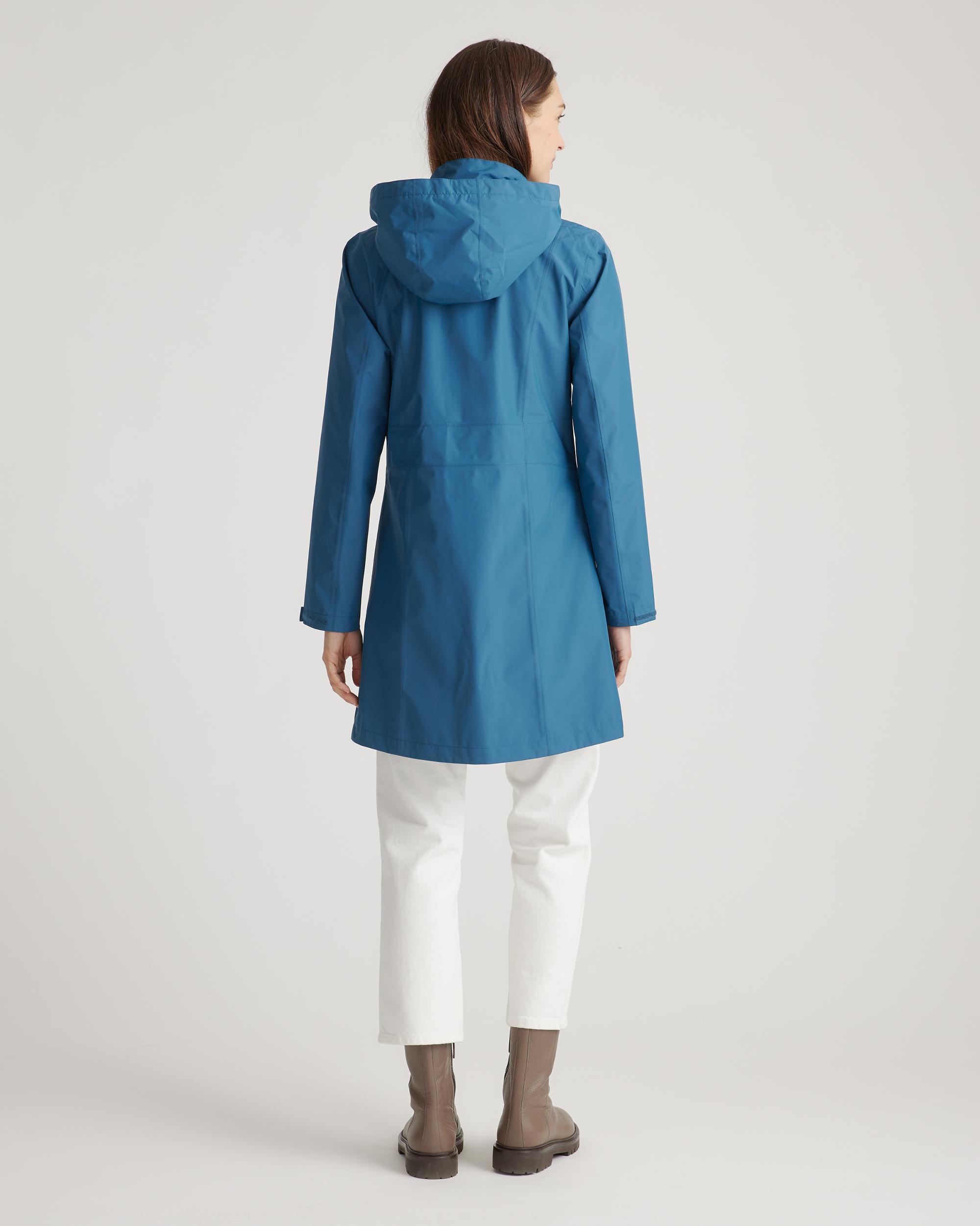 Quince | Women's Weatherproof Long Rain Shell Jacket Size XS, Polyester/Recycled Polyester Blend Product Image