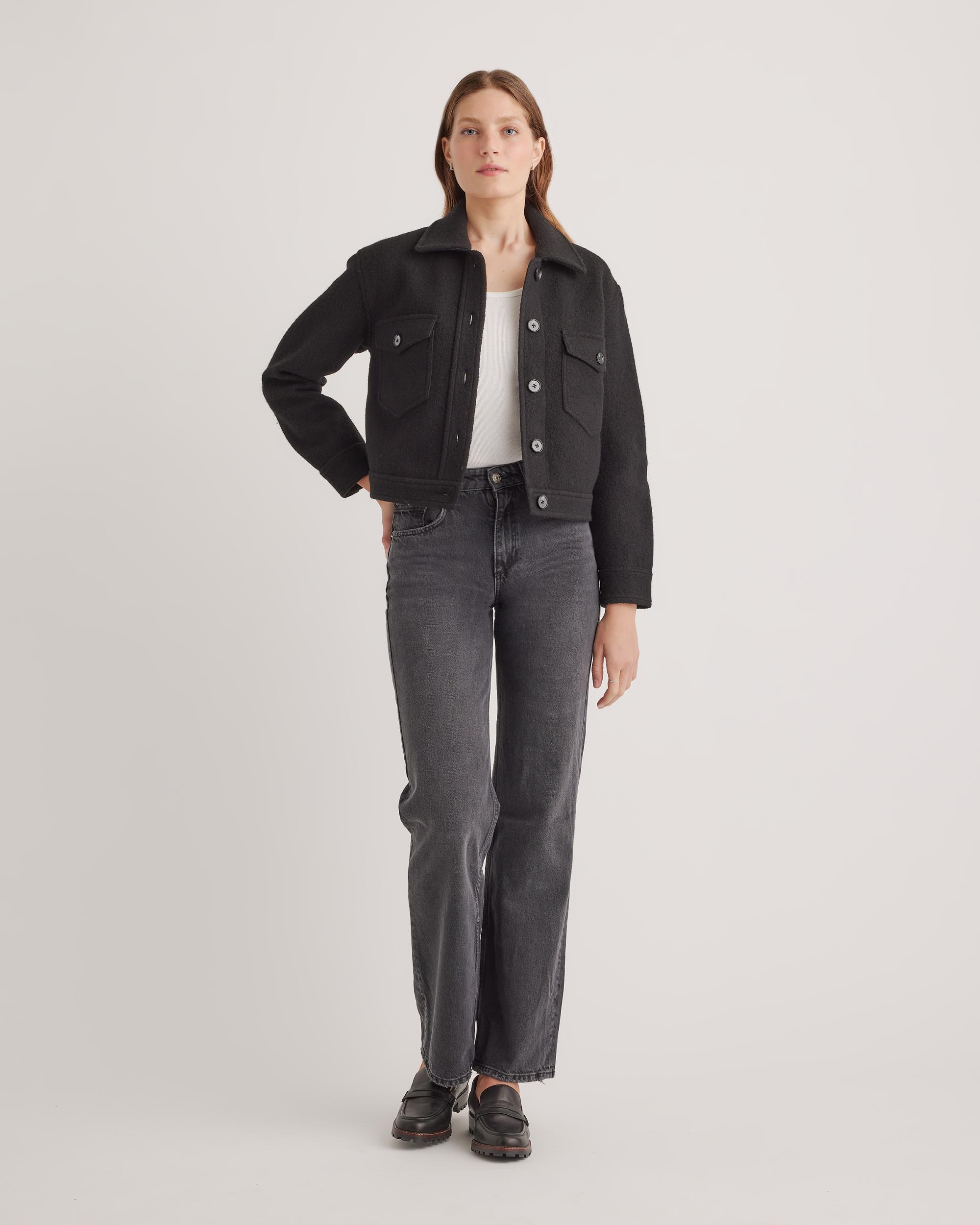 Quince | Women's 100% Merino Wool Cropped Shirt Jacket Product Image