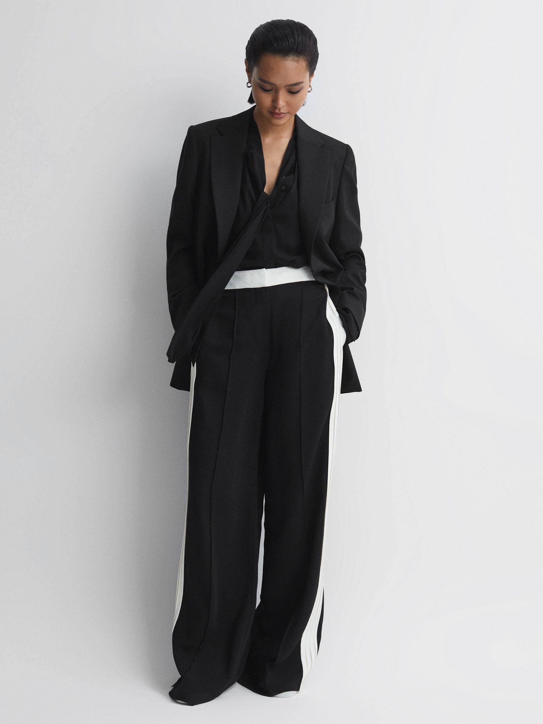 Tie Neck Semi-Sheer Blouse in Black Product Image