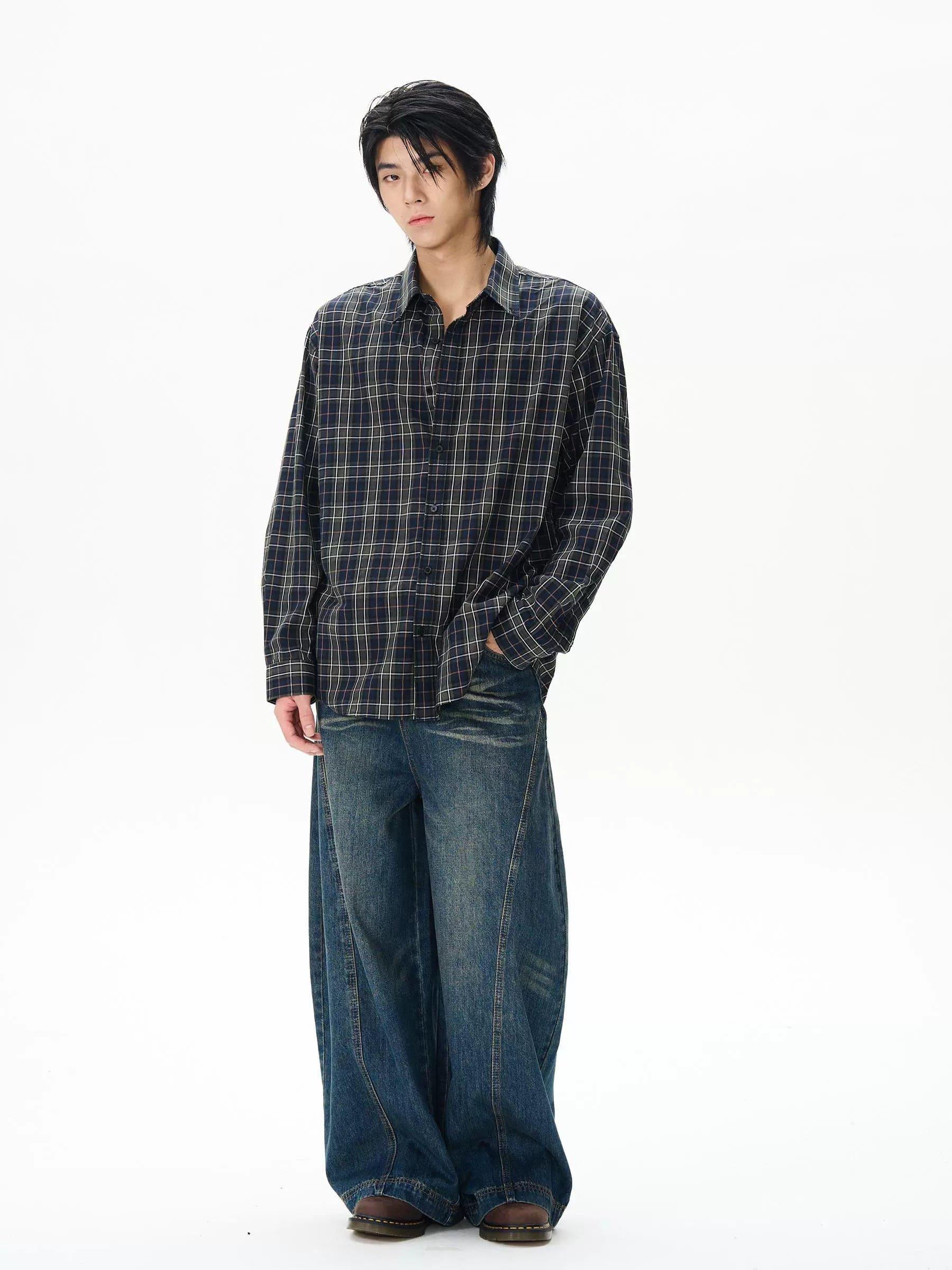RT No. 12132 BLUE BAGGY DENIM JEANS Product Image