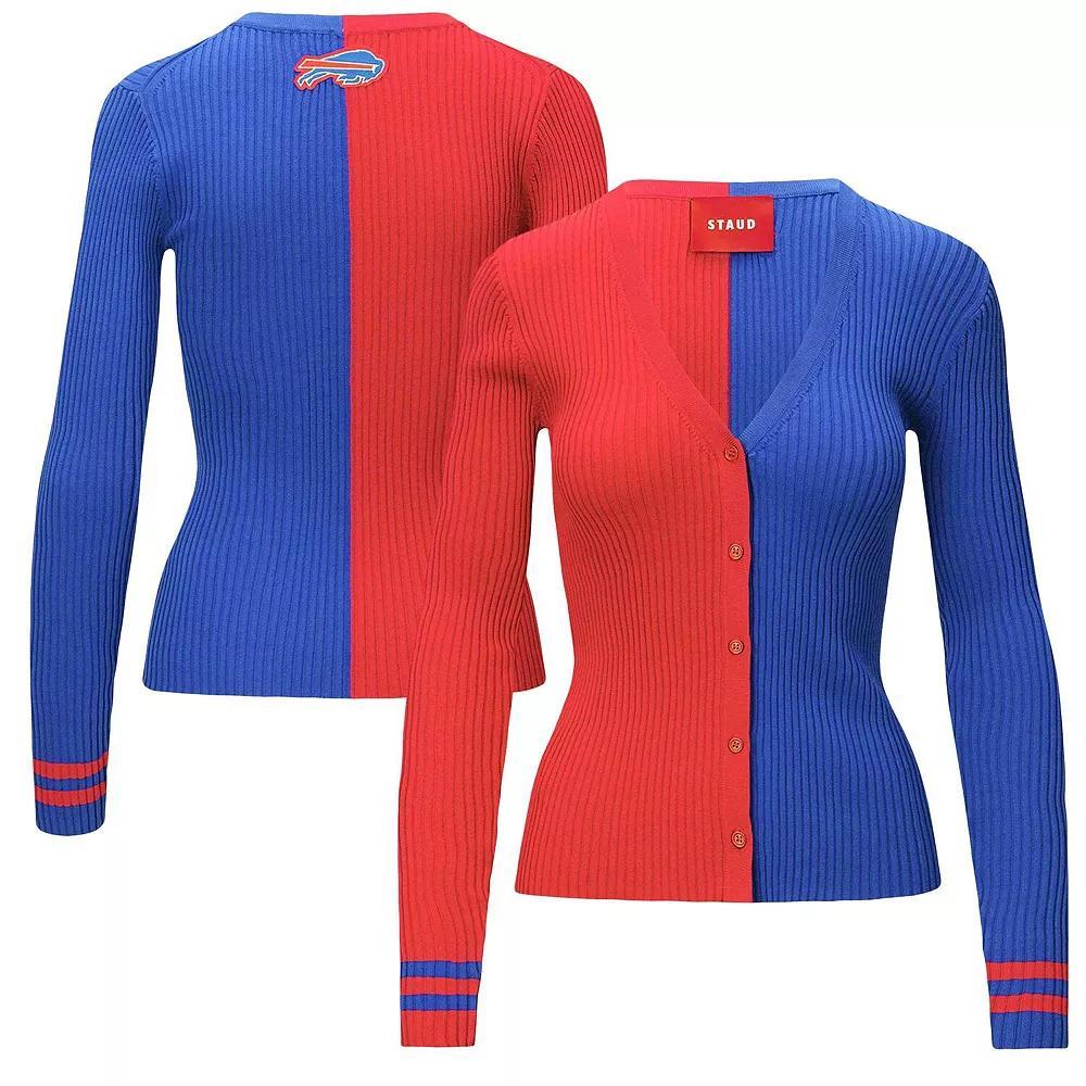 Women's STAUD Red/Royal Buffalo Bills Cargo Sweater, Size: Large Product Image
