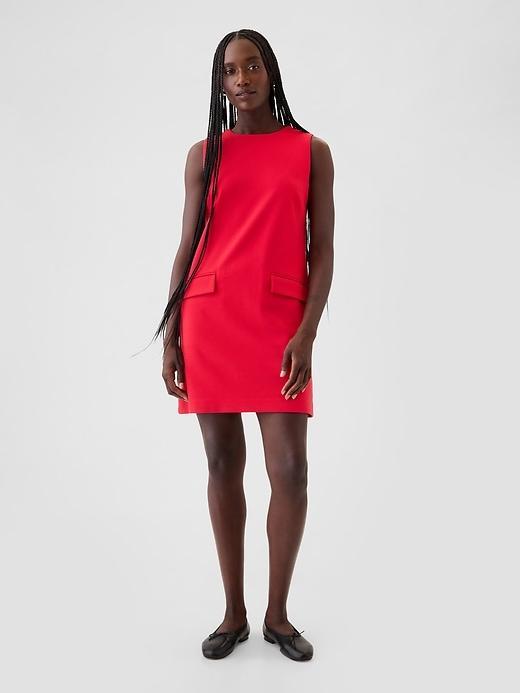 Vegan Leather Mini Shift Dress Product Image
