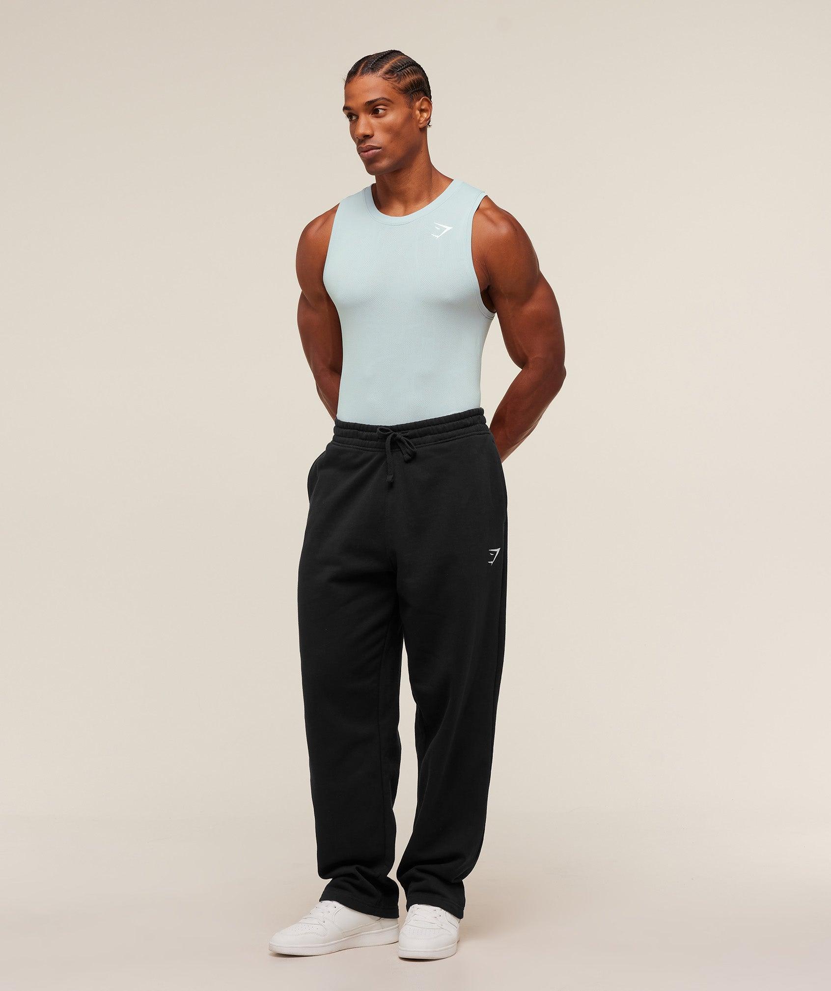 Gymshark Geo Seamless Tank - Smoke Blue/Soft White Male Product Image