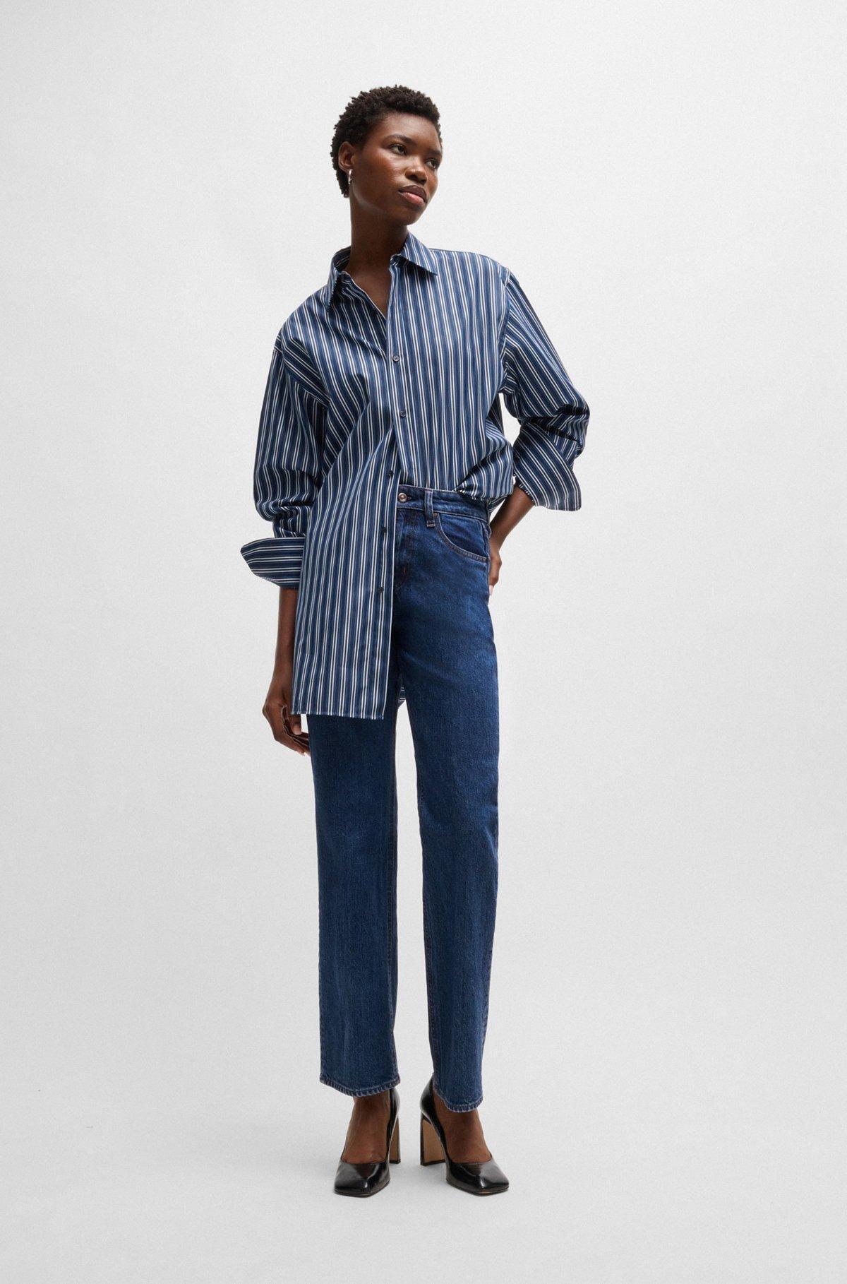 Slim-fit jeans in deep-blue comfort-stretch denim Product Image