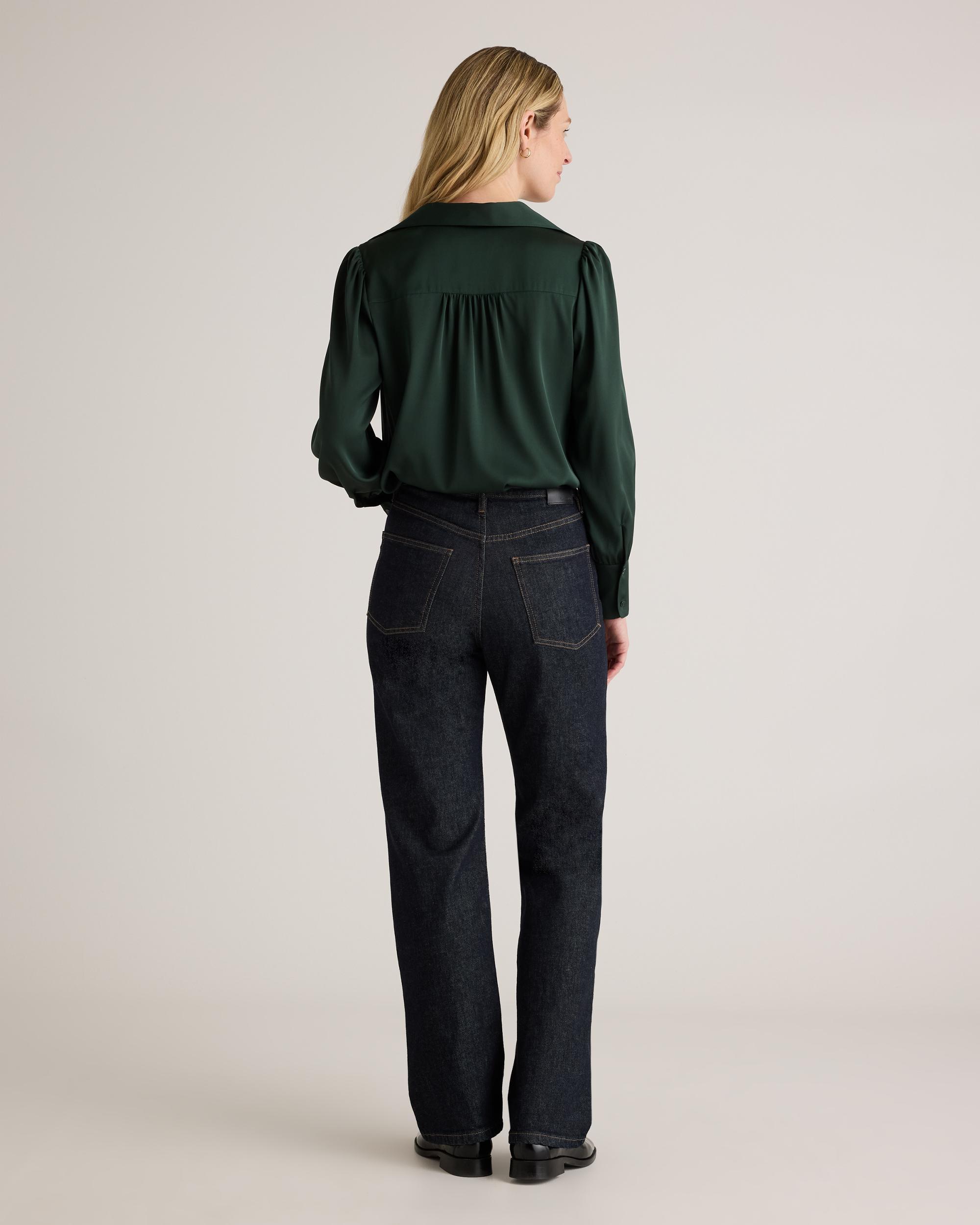 Quince | Women's Washable Stretch Silk Split Neck Blouse Mulberry Silk Product Image