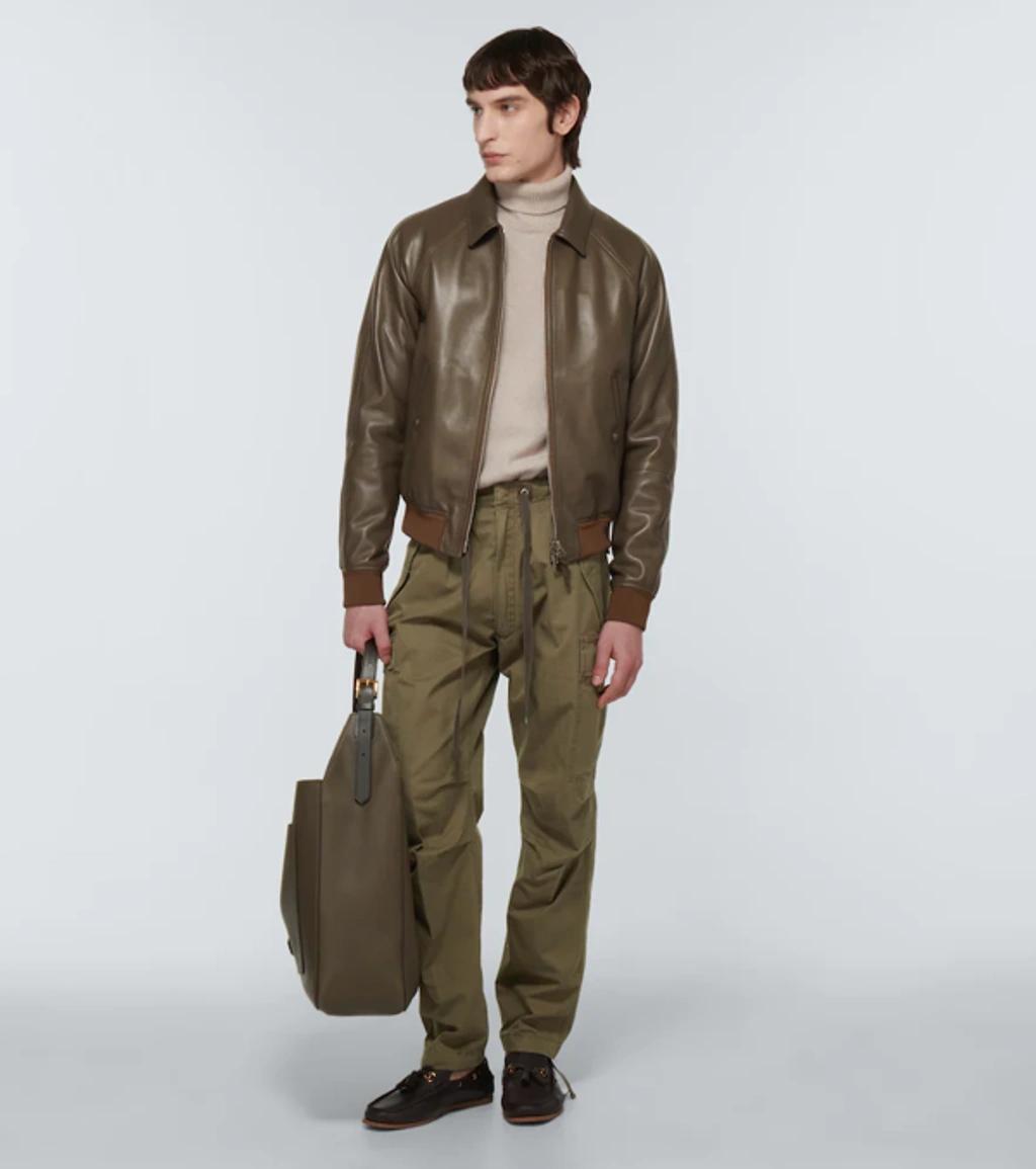 TOM FORD Pebbled Tassel Almond-toe Boat Shoes In Brown Product Image