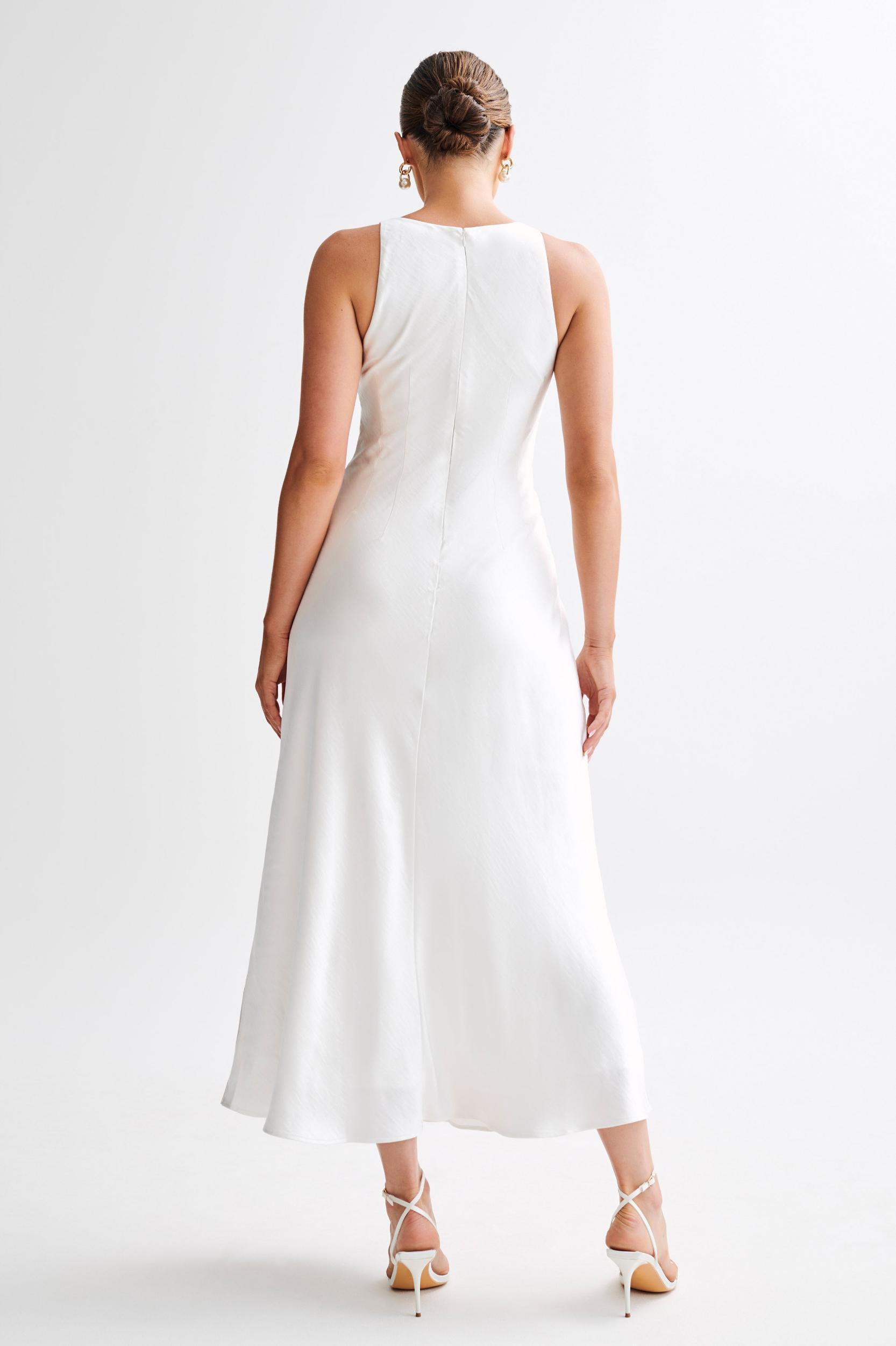 Meghan Satin Maxi Dress - Ivory Product Image