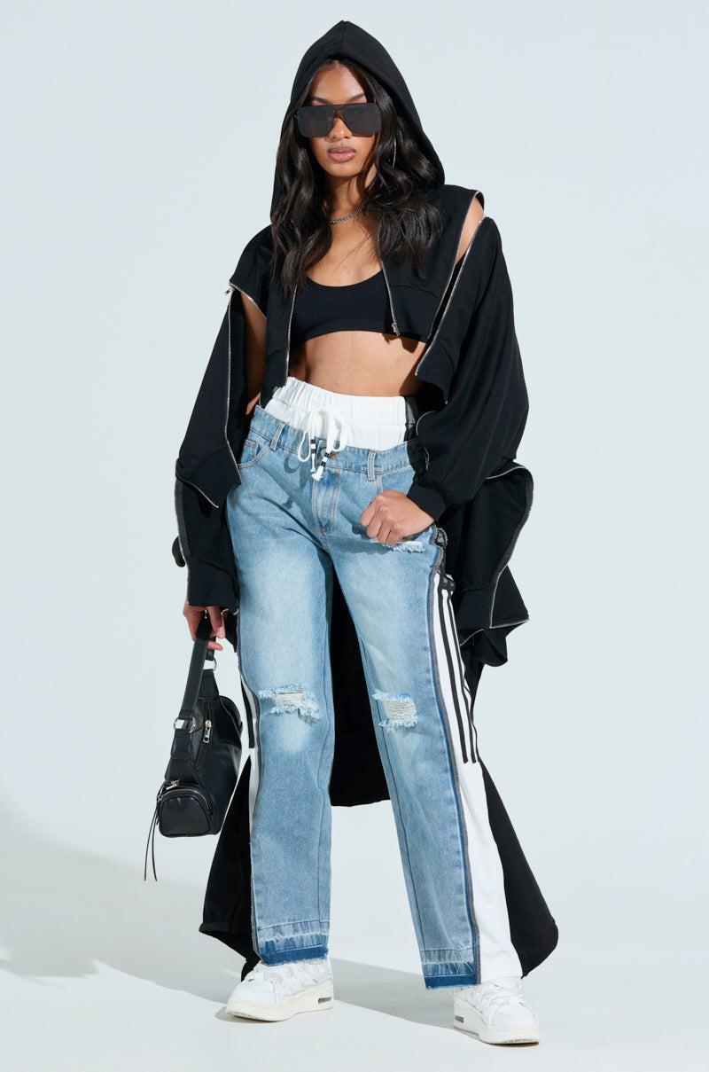 GET WITH IT DENIM TRACK PANT Product Image