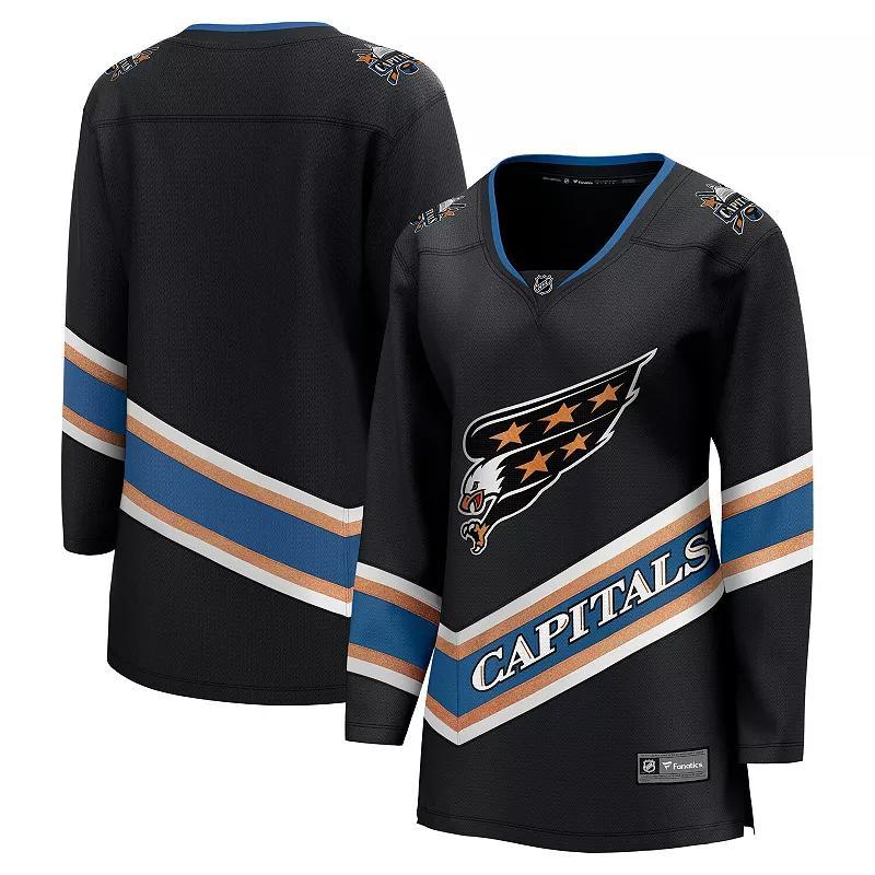 Women's Fanatics Black Washington Capitals Alternate 50th Anniversary Breakaway Jersey, Size: 3XL Product Image