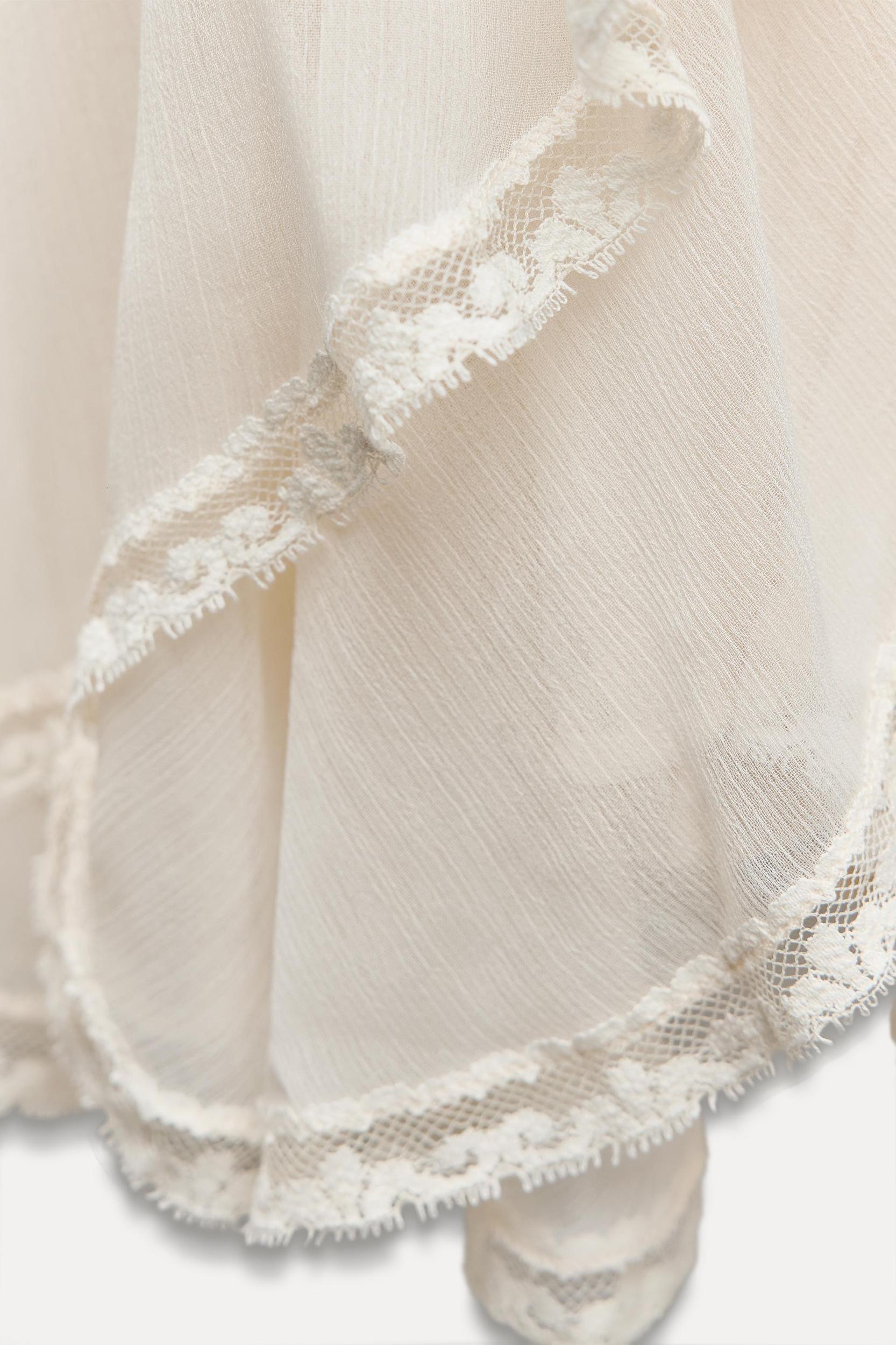 RUFFLED LACE MIDI DRESS ZW COLLECTION Product Image