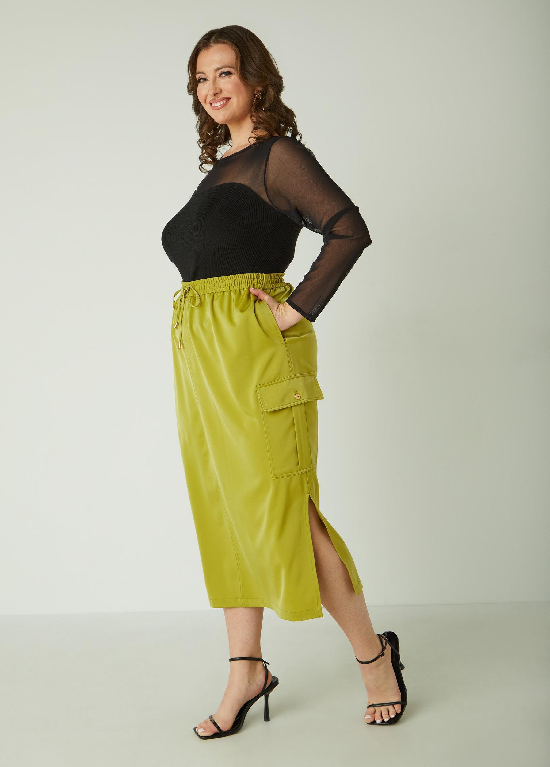 Satin Cargo Skirt Product Image