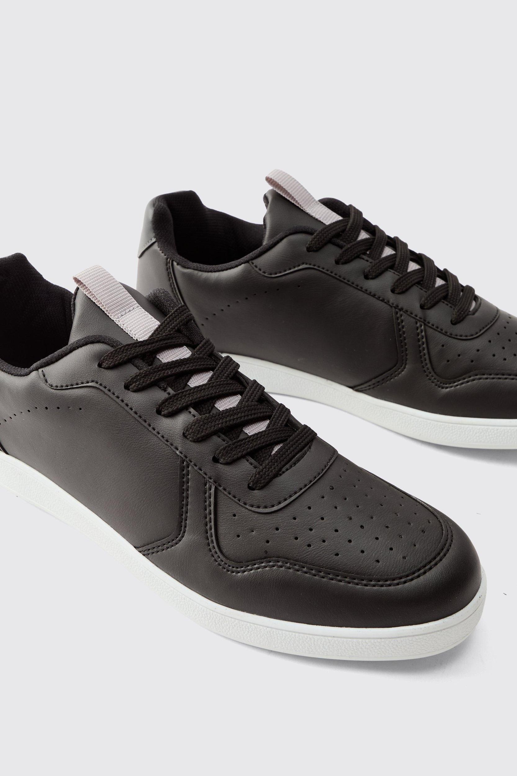 Perforated Panelled Sneakers | boohooMAN USA Product Image